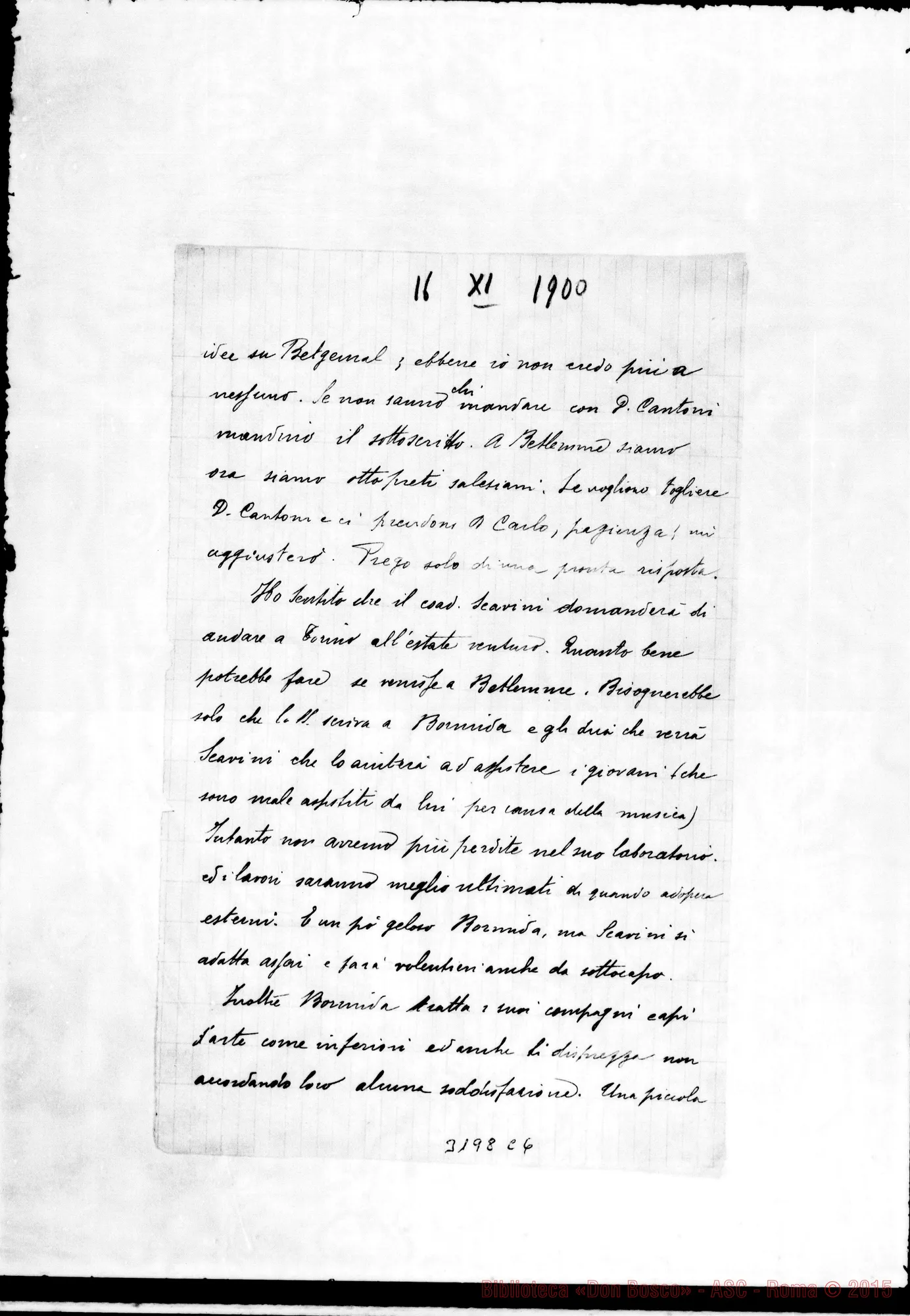 Fotogramma C 6 — Don Carlo Gatti-Ispettore. Betlemme, 16-11-1900