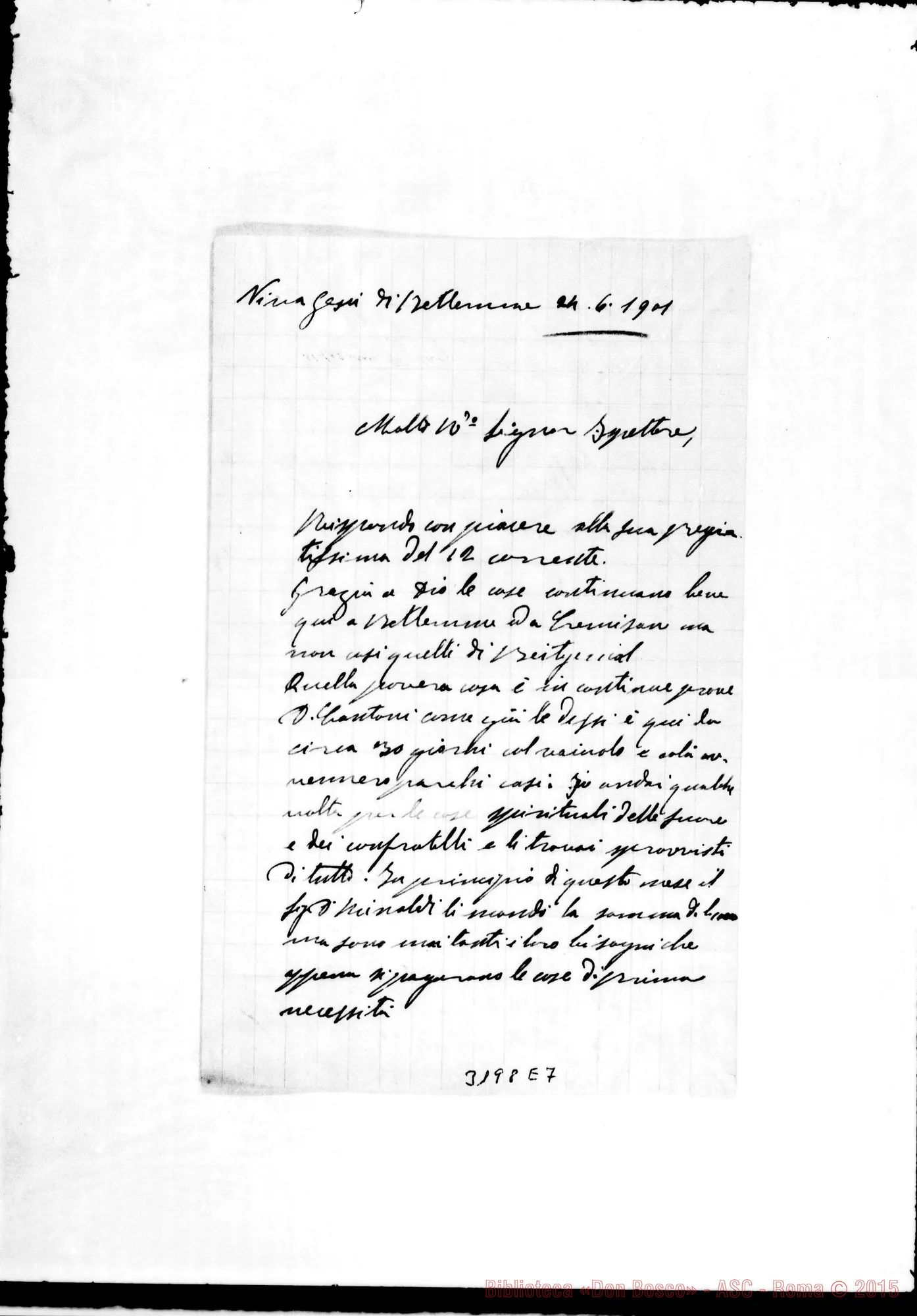 Fotogramma E 7 — Don Varaja Antonio-Ispettore. Betlemme, 24-06-1901