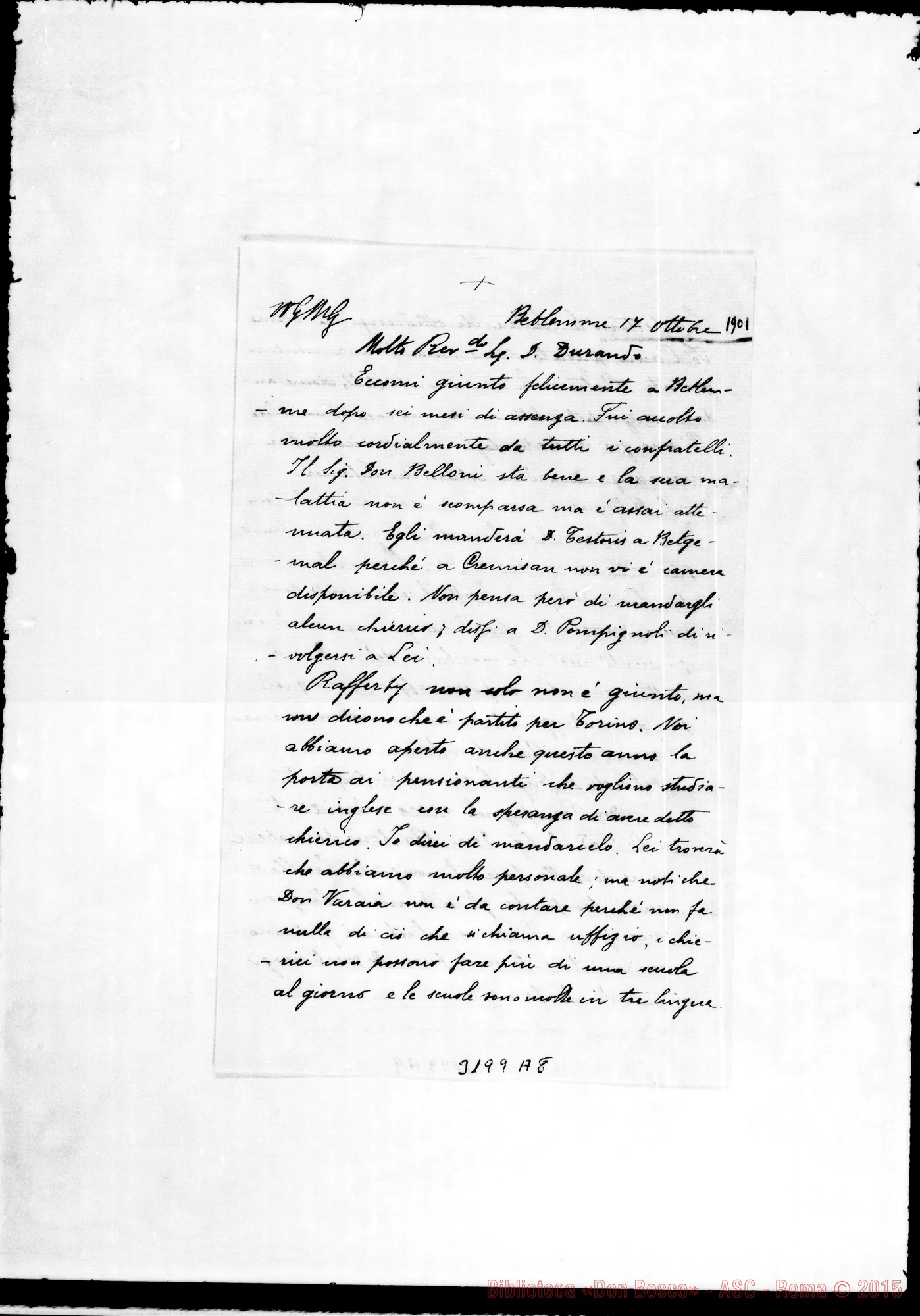 Fotogramma A 8 — Don Carlo Gatti-Don Durando. Betlemme, 17-10-1901