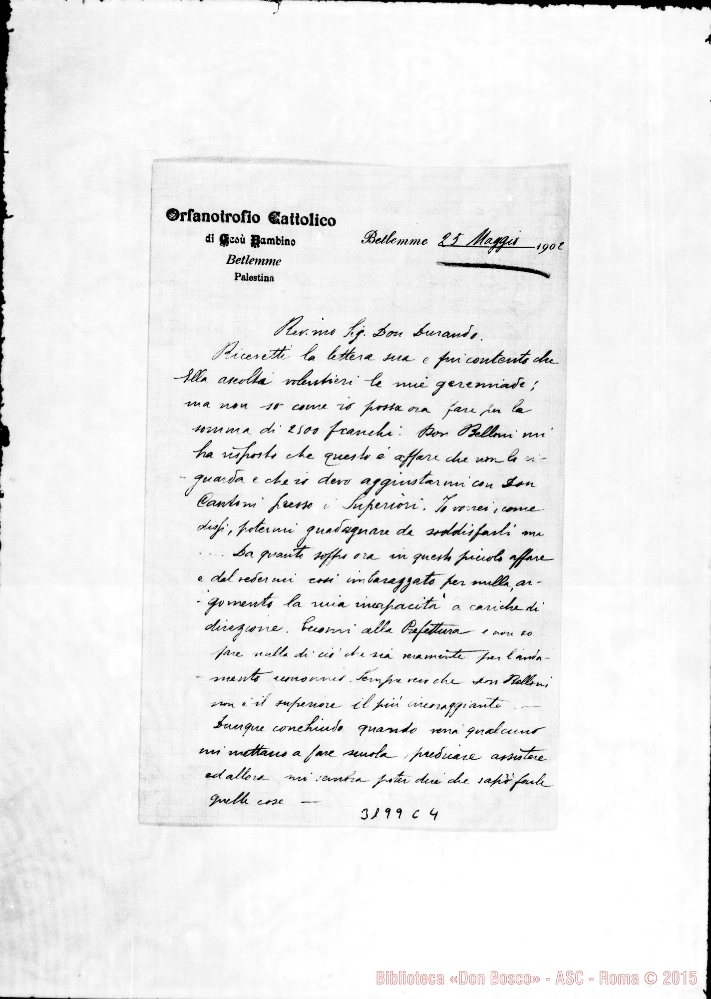 Fotogramma C 4 — Don Carlo Gatti-Don Durando. Betlemme, 25-05-1902