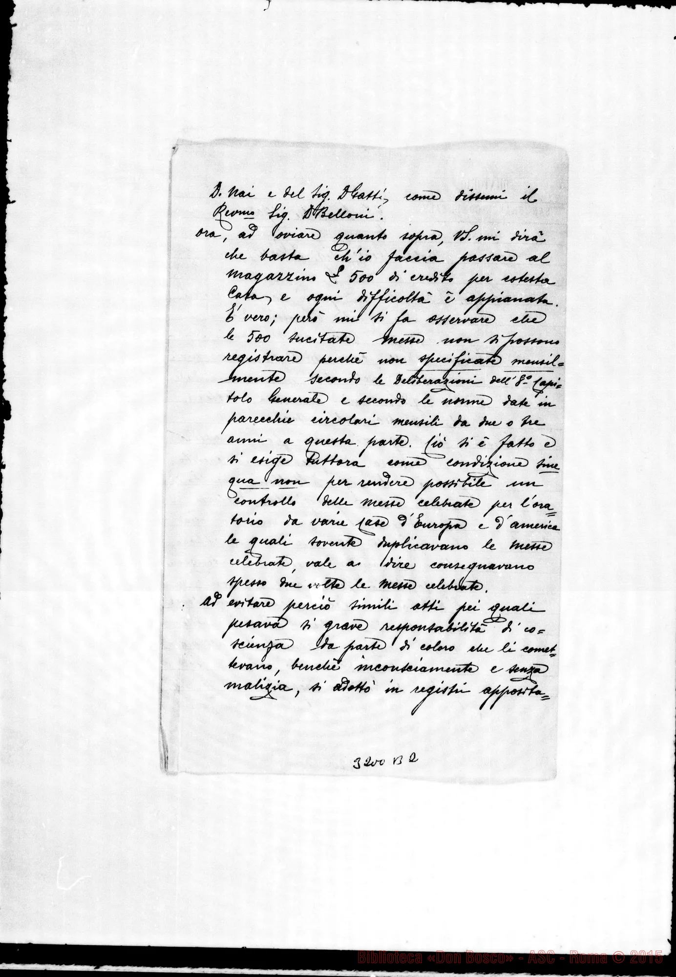 Fotogramma B 2 — Filippo Rinaldi-Don Gatti. Torino, 27-12-1902. Postilla autogr. Rinaldi