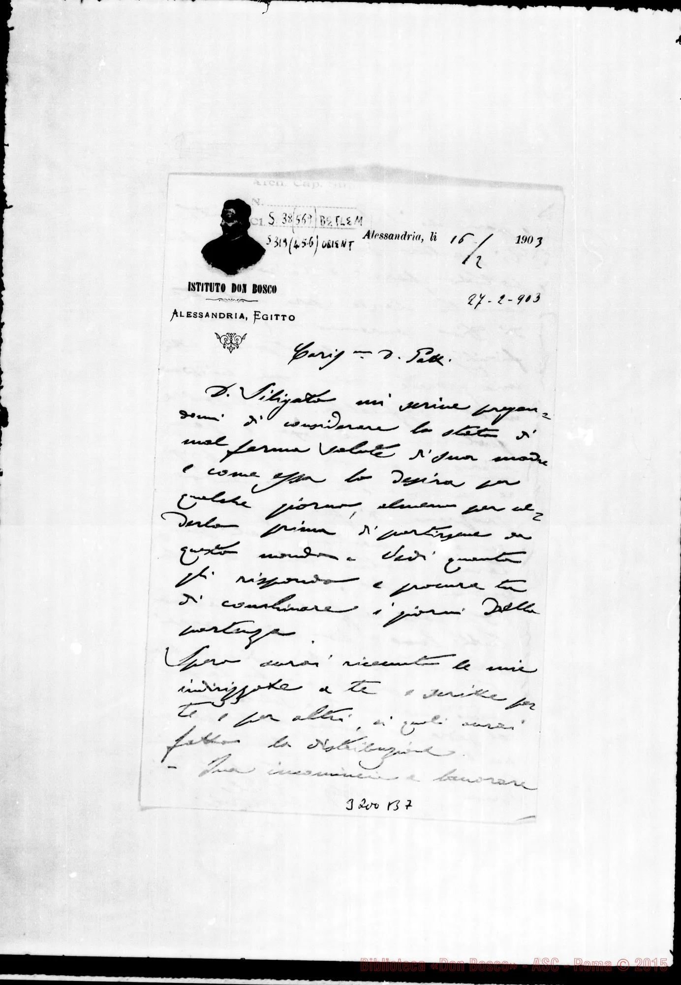 Fotogramma B 7 — Don Nai Luigi-Don Gatti. Alessandria, 16-2-1903