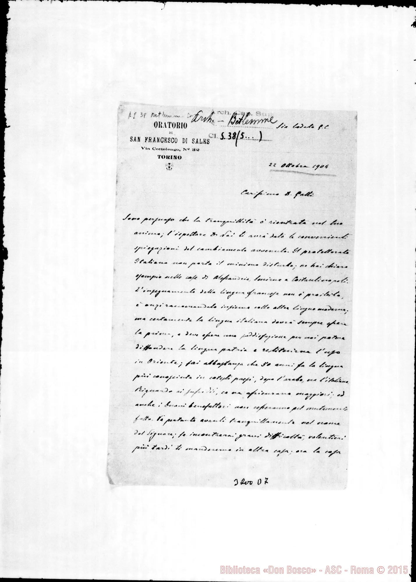 Fotogramma D 7 — Don Durando-Don Gatti. Torino, 22-10-1904
