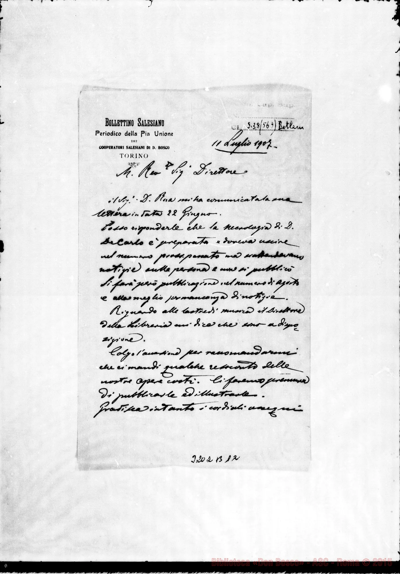 Fotogramma B 12 — Don Minguzzi-Direttore. Torino, 11-07-1907