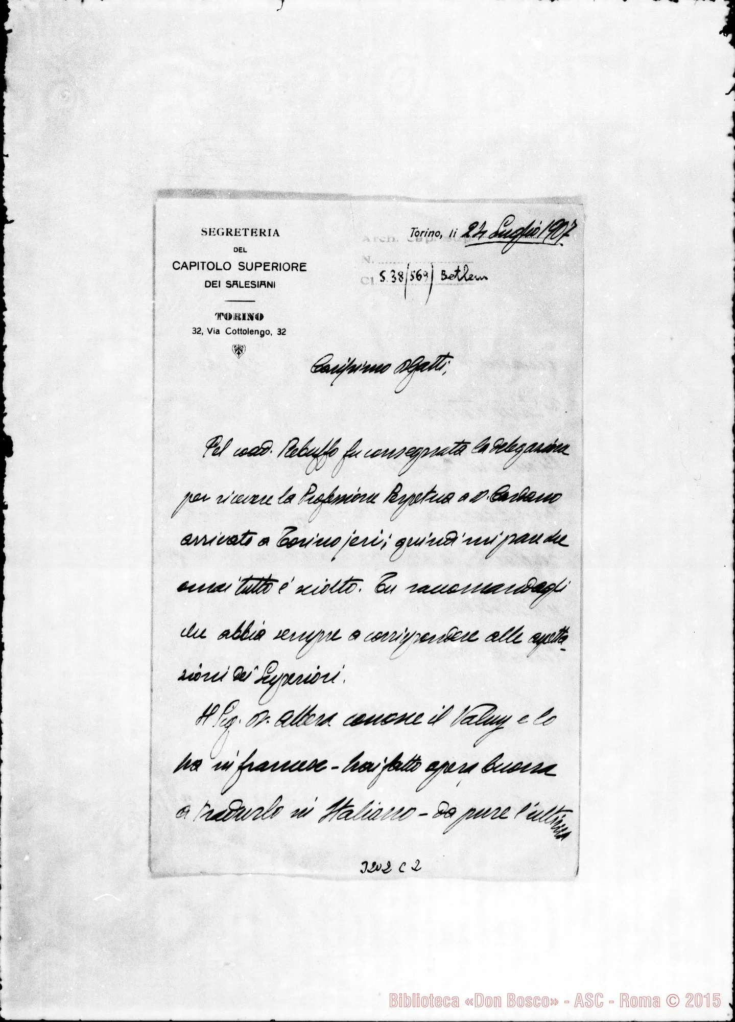 Fotogramma C 2 — Don Gusmano Calogero-Don Gatti Carlo. Torino, 24-07-1907