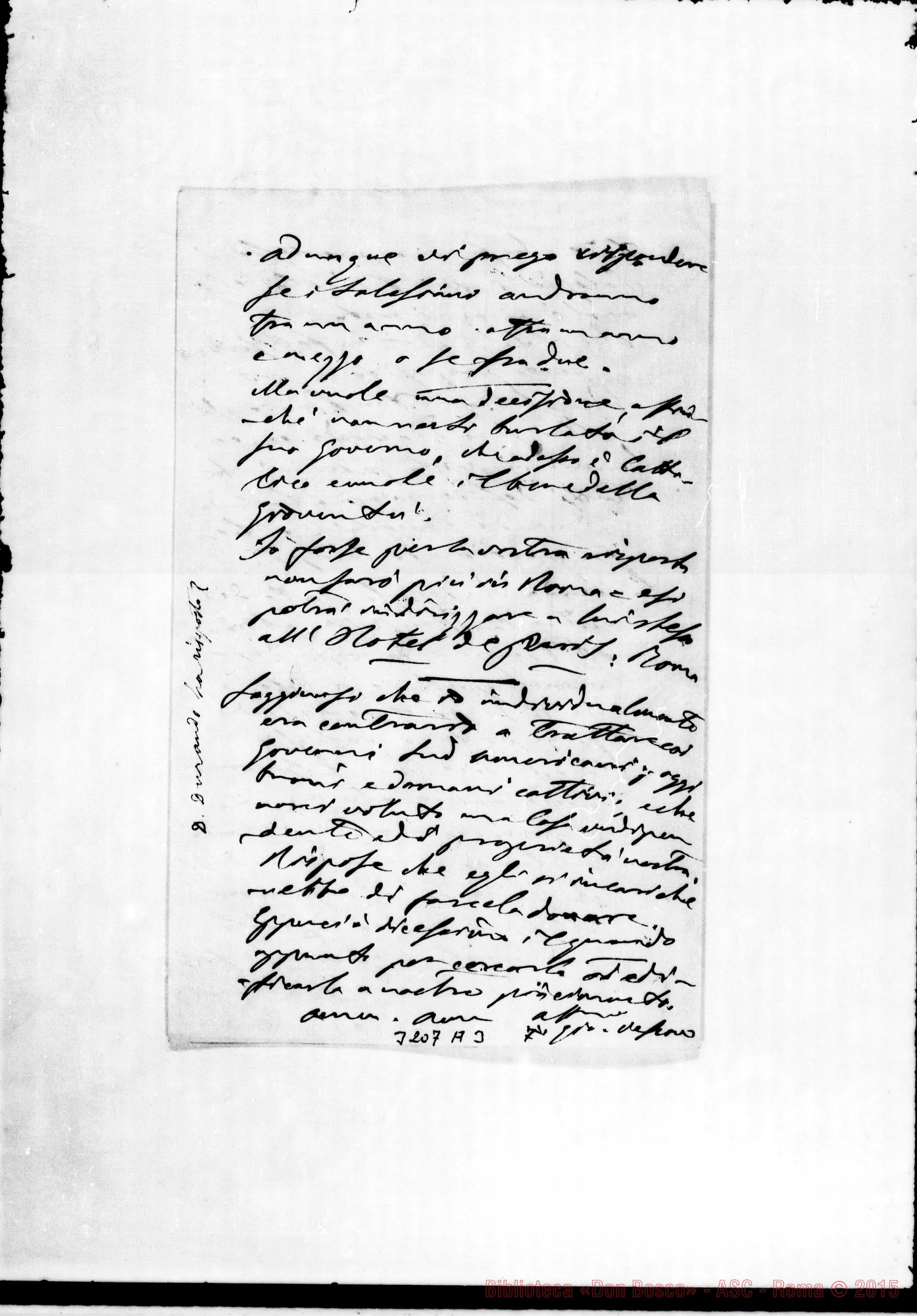 Fotogramma A 3 — Mons. Cagliero-Don Rua. Roma, 25-03-1888 Autogr. Rua