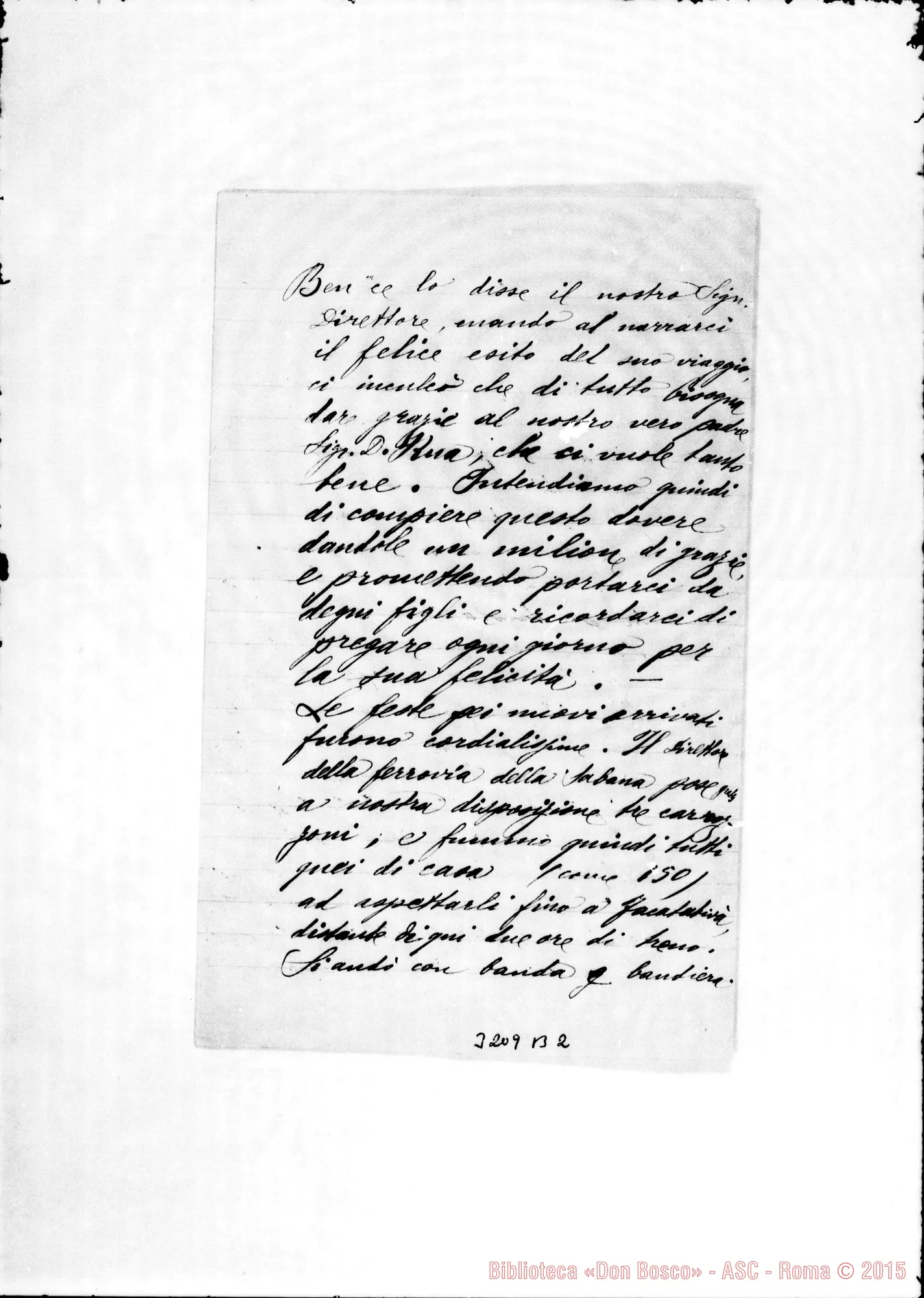 Fotogramma B 2 — Don Maggiorino Olivazzo-Don Rua. Bogotá, 1-02-1893 Autogr. Rua