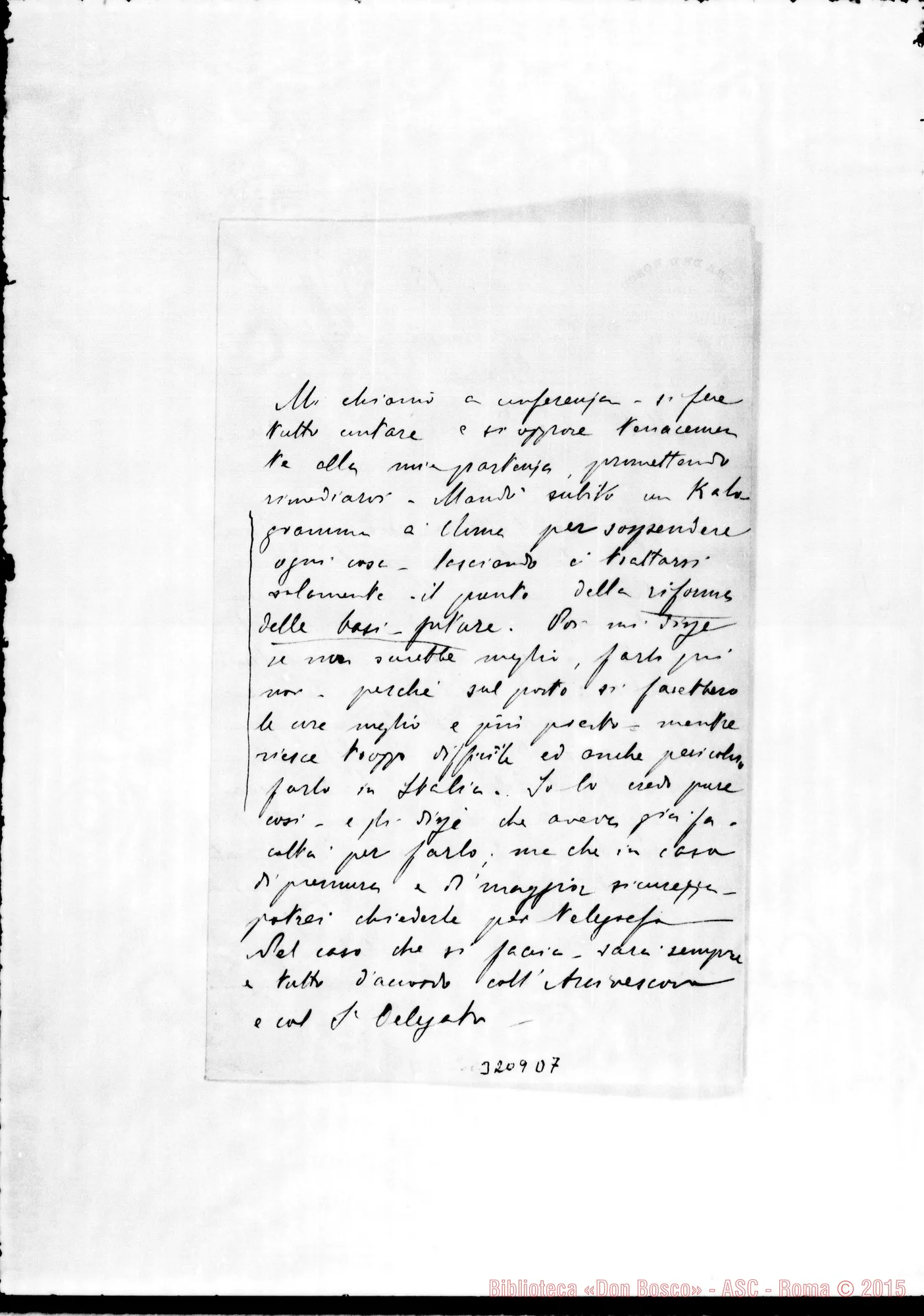 Fotogramma D 7 — Don Evasio Rabagliati-Carissimo Padre. Bogota, 13-02-1894. Autogr. Rua
