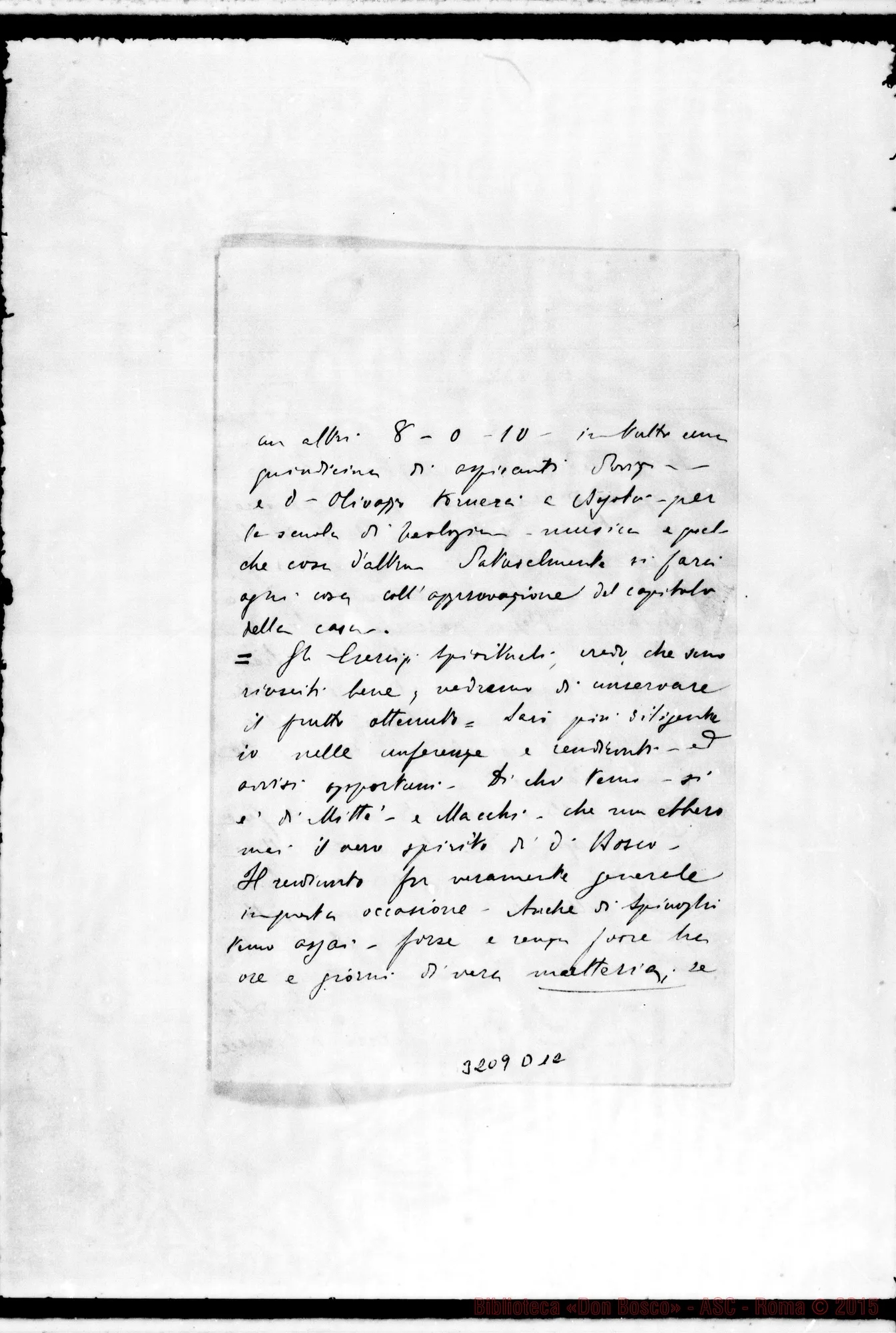Fotogramma D 12 — Don Evasio Rabagliati-Carissimo Padre. Bogota, 13-02-1894. Autogr. Rua