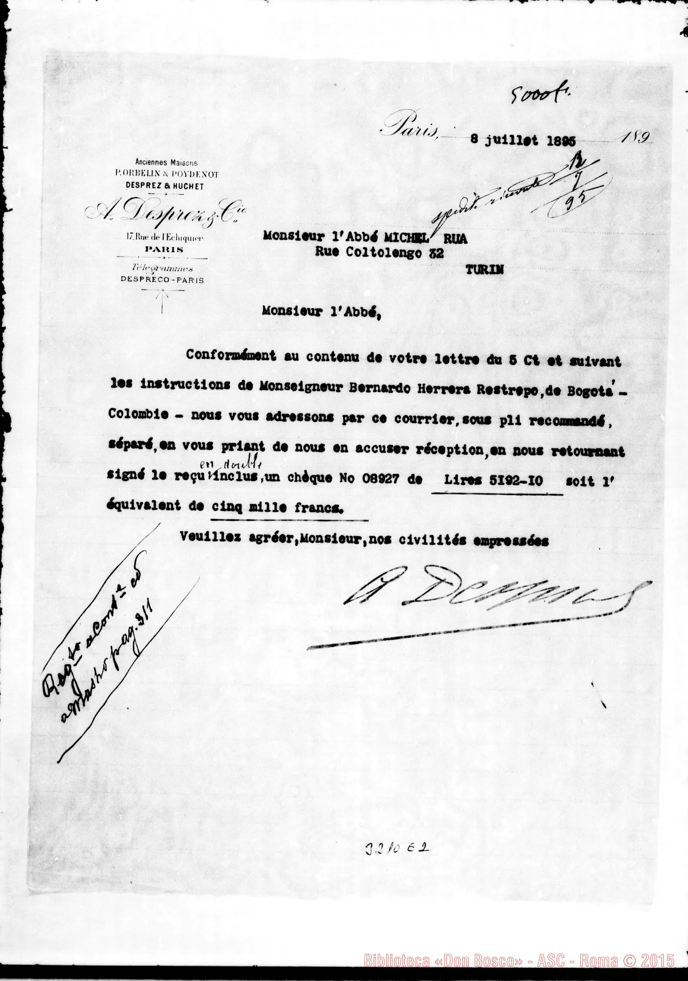 Fotogramma E 2 — A. Desprez-Don Rua. Paris, 8-07-1895