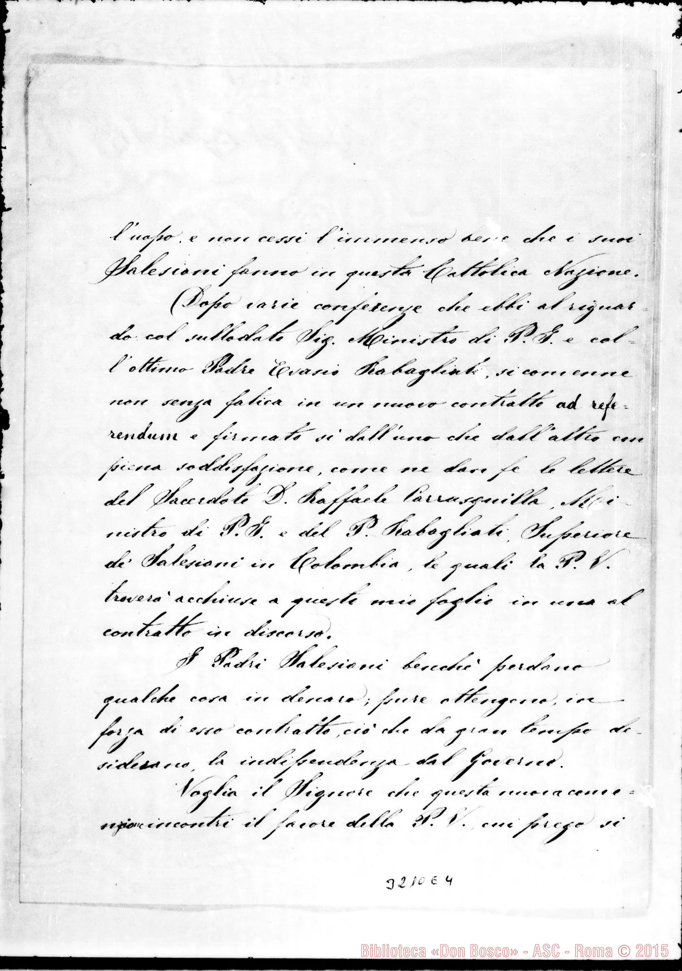 Fotogramma E 4 — Mons. Enrique Sibilia-Don Rua. Bogotá, 13-07-1896