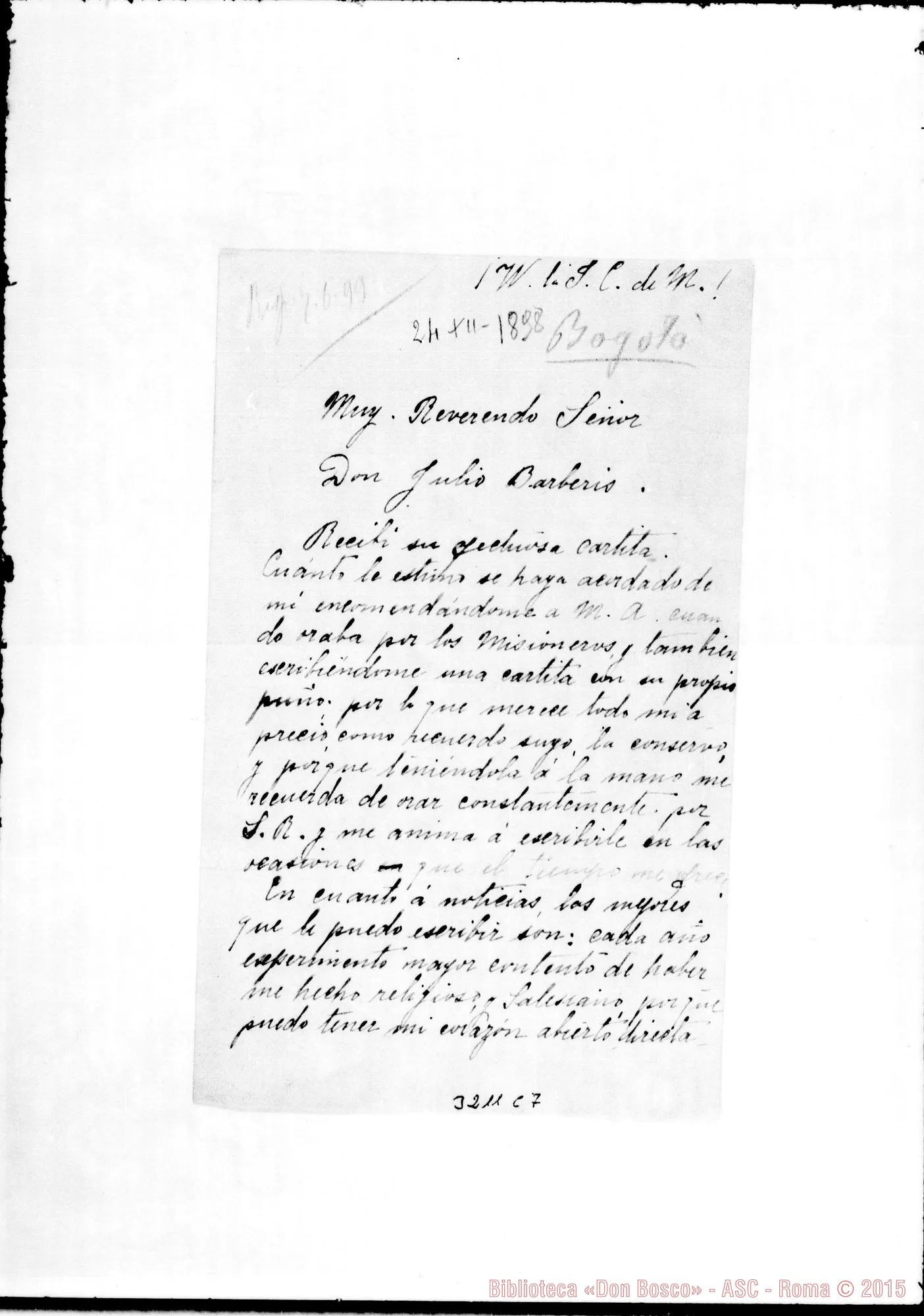 Fotogramma C 7 — Wilches Clemente, ch.-Don Barberis. Bogotá, 24-12-1898