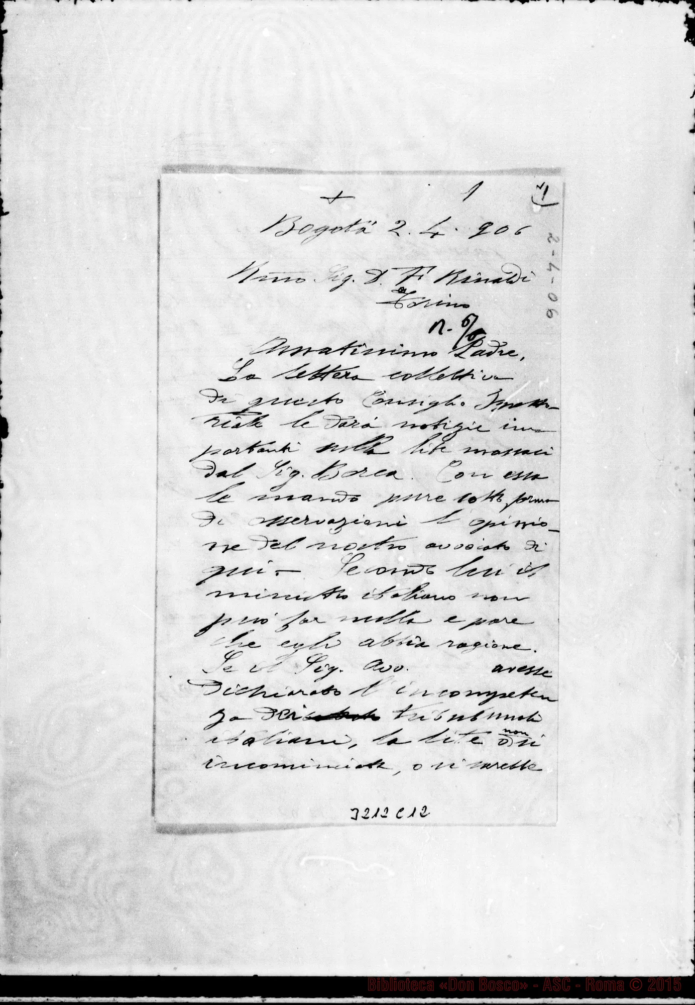 Fotogramma C 12 — Don Aime-Don Rinaldi. Bogotá, 2-04-1906