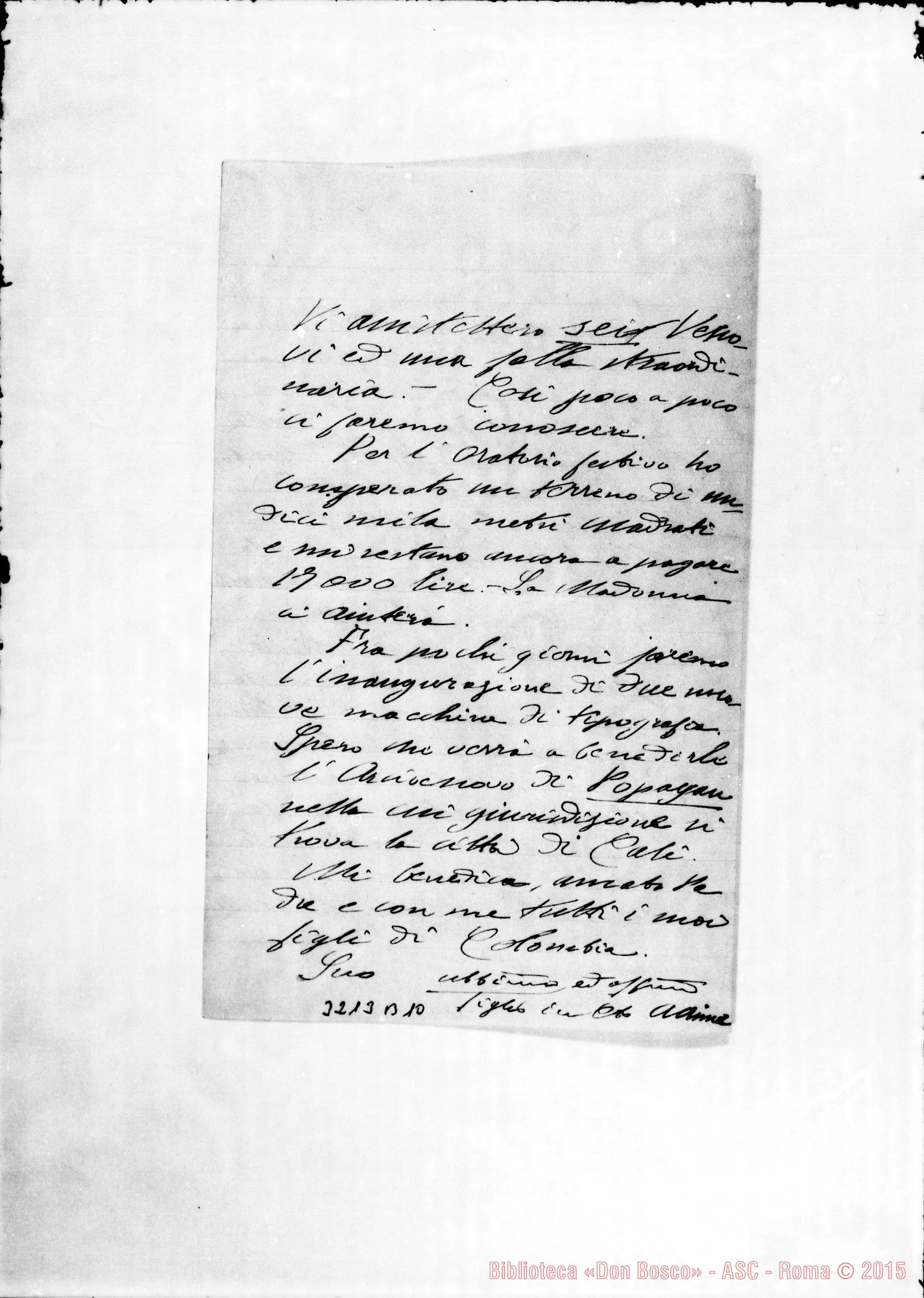 Fotogramma B 10 — Don Aime-Don Rua. Bogotá, 25-08-1908. Autogr. Rua