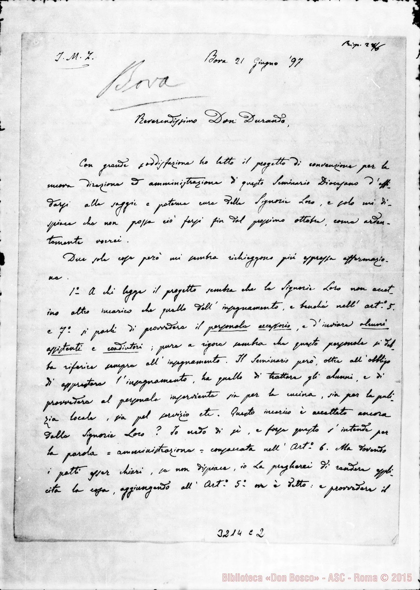 Fotogramma C 2 — Raffaele Rossi, vesc.-Don Durando. Bova, 21-06-1897
