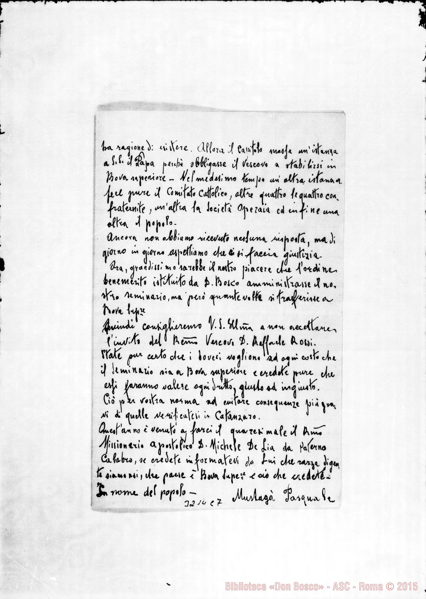 Fotogramma C 7 — Mustagà Pasquale: senza intestazione. Bova, 27-07-1897