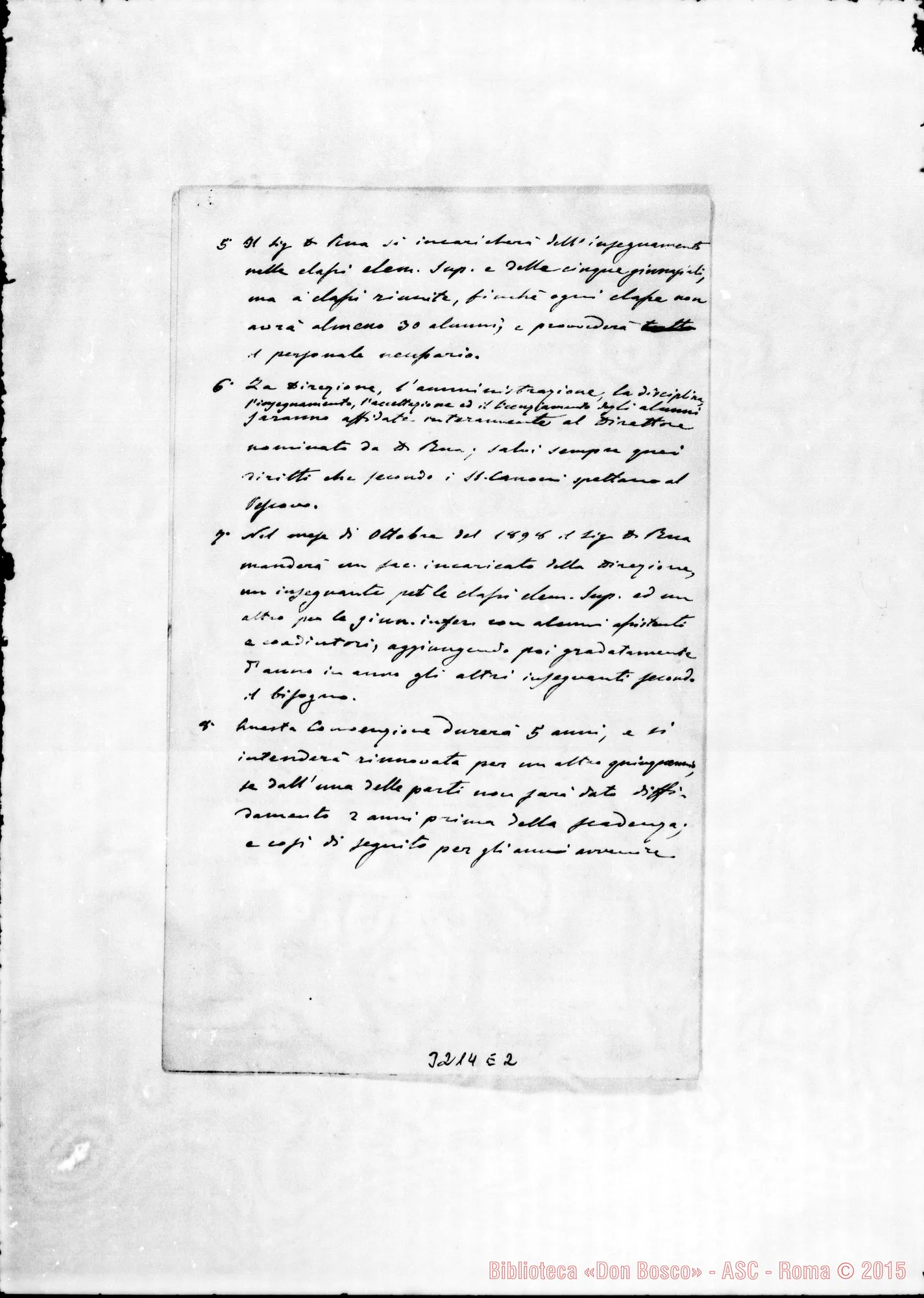 Fotogramma E 2 — Progetto di convenzione