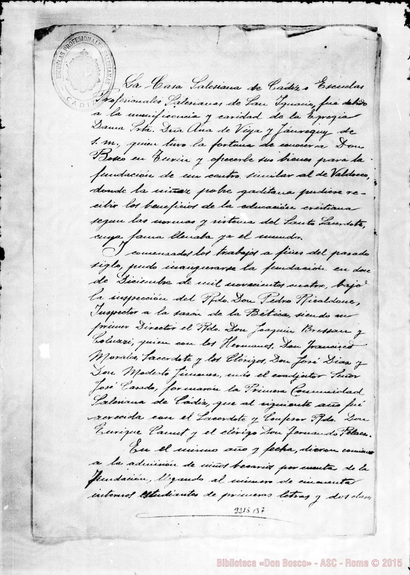 Fotogramma B 7 — Notizie E appunti sulla casa di Cádiz