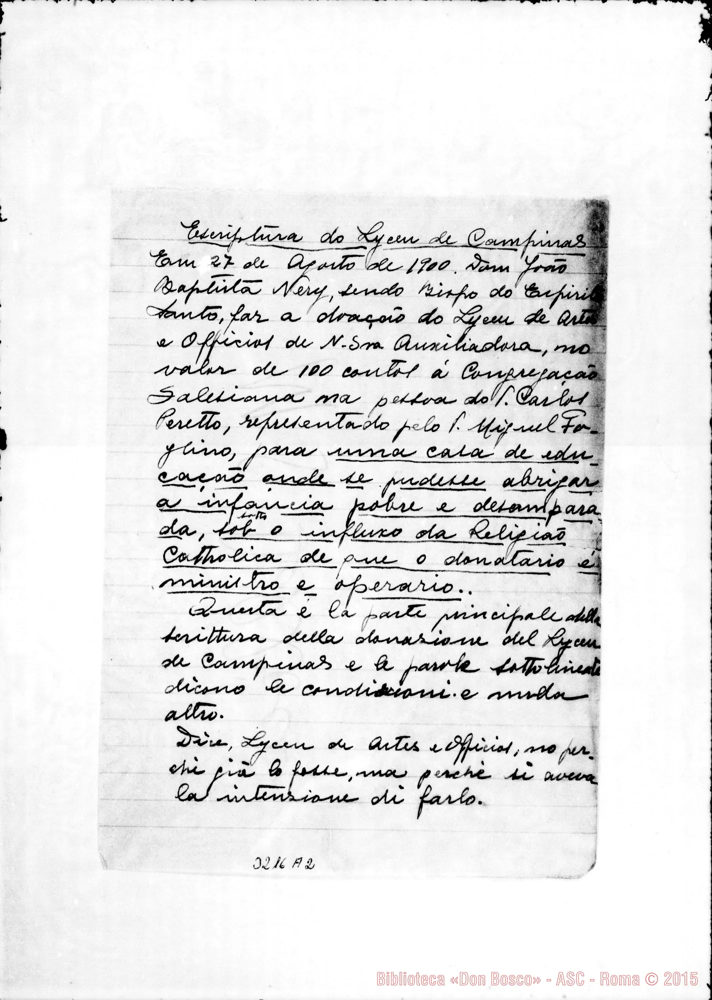 Fotogramma A 2 — Scrittura del Liceo di Campiñas