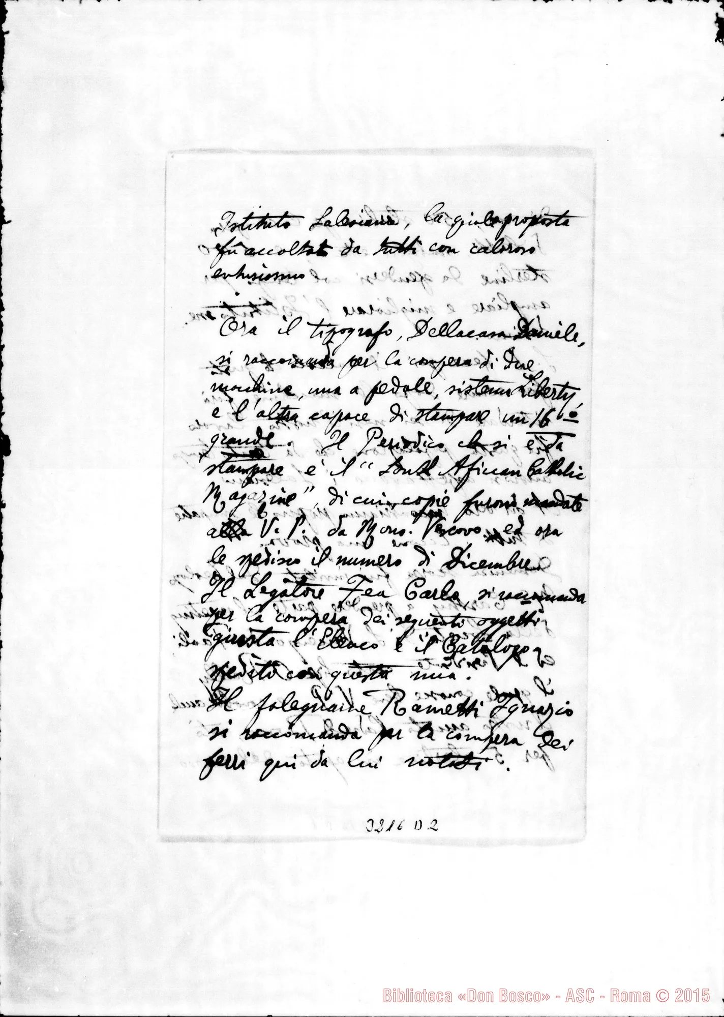 Fotogramma D 2 — Don Barni Federico-Don Rua. Capetown, 30-12-1896
