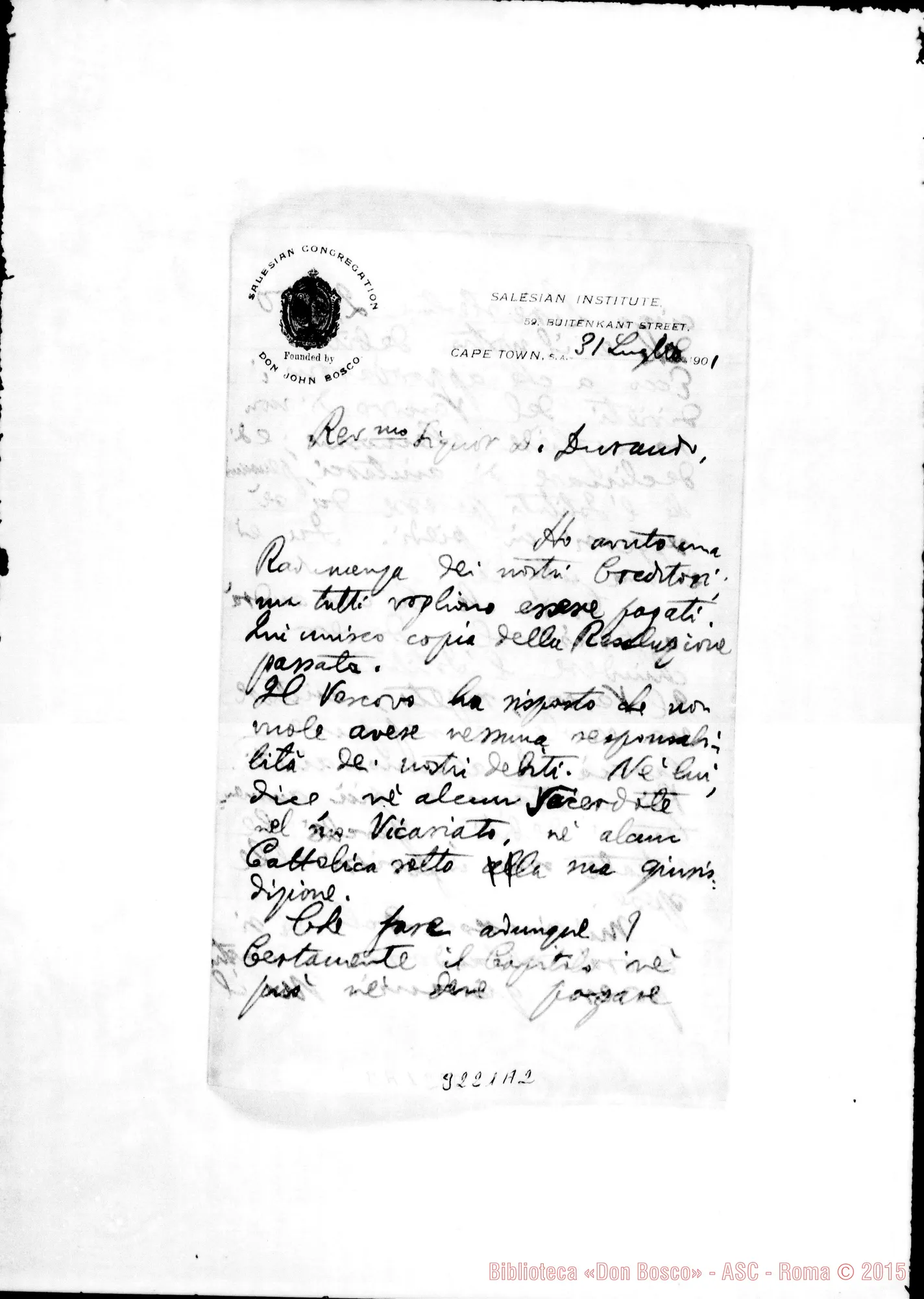 Fotogramma A 2 — Don Barni-Don Durando. Cape Town, 31-07-1901