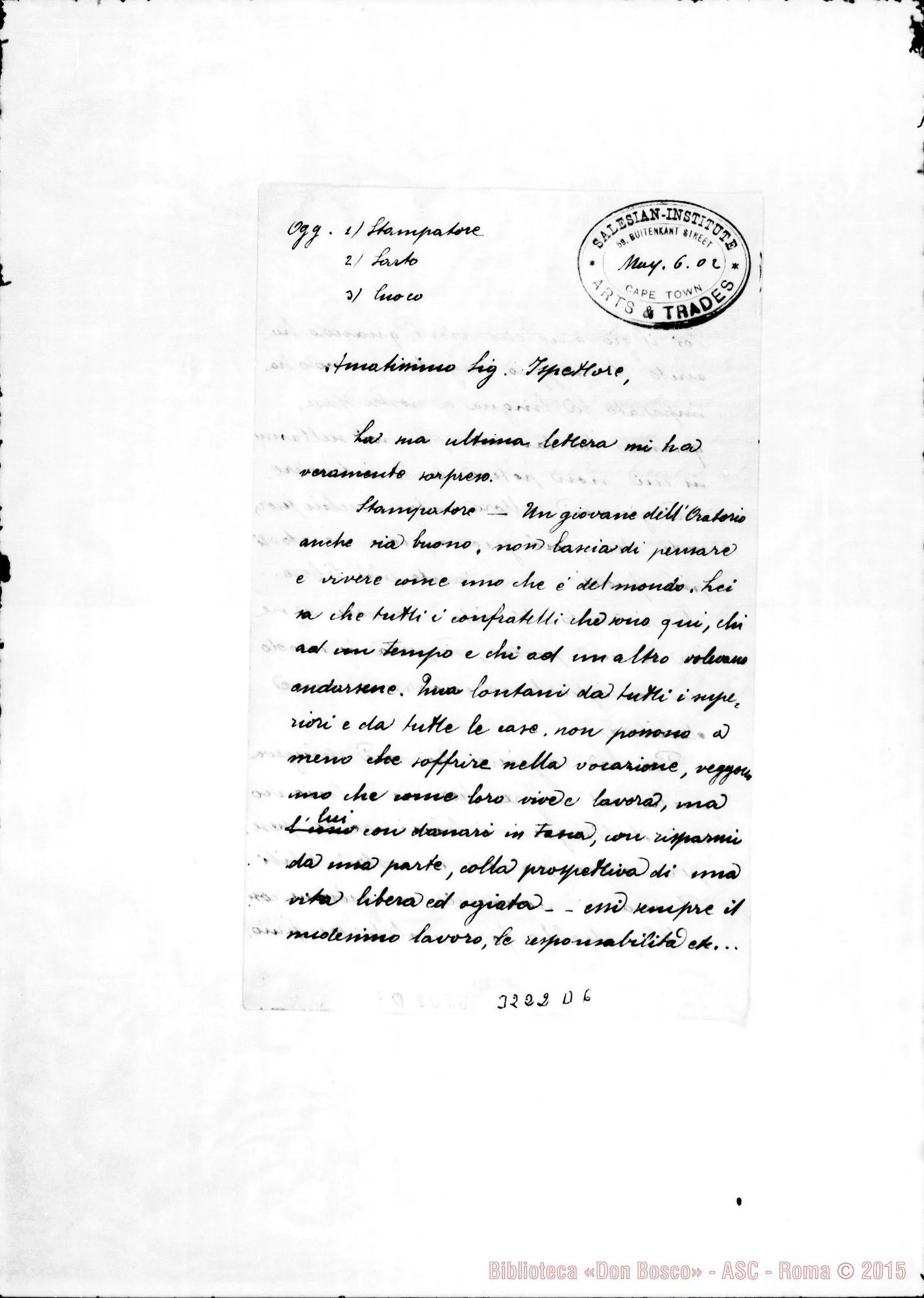 Fotogramma D 6 — Don Tozzi Enea-Ispettore. Cape Town, 6-05-1902