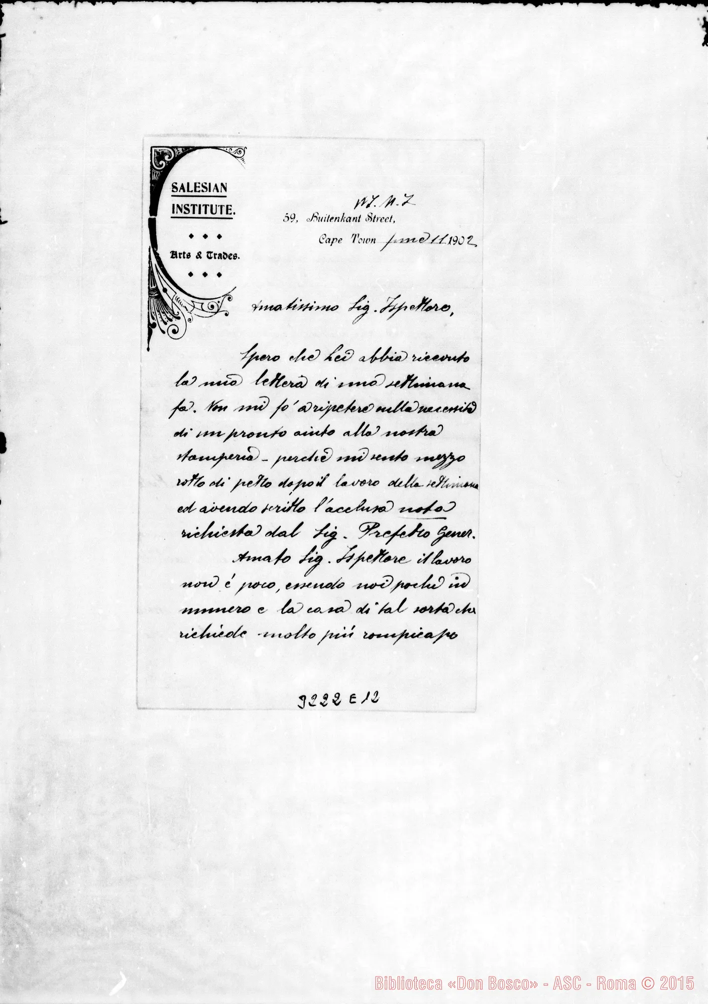 Fotogramma E 12 — Don Tozzi Enea-Ispettore. Cape Town, 11-06-1902