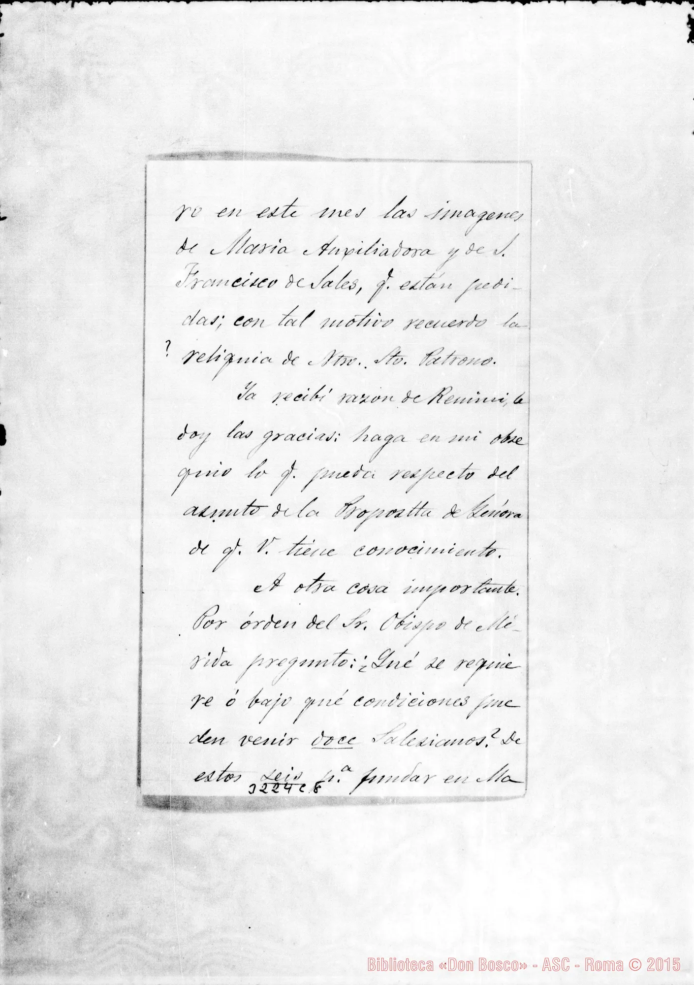 Fotogramma C 8 — Ricardo Arteaga, sac.-Don Rua. Caracas, 1-08-1890 Autogr. Rua