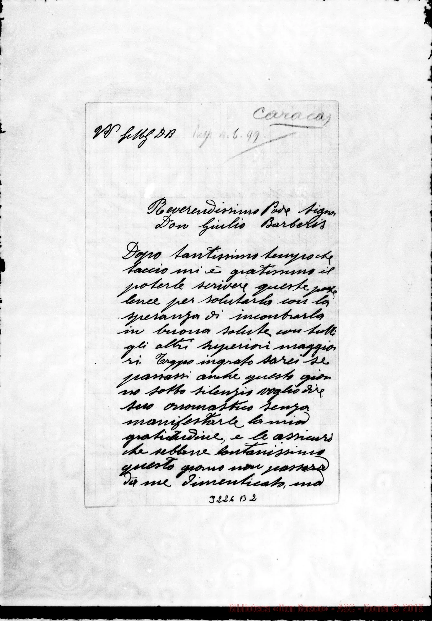 Fotogramma B 2 — Ch. Giovanni Avvaro-Don Barberis. Caracas, 1899