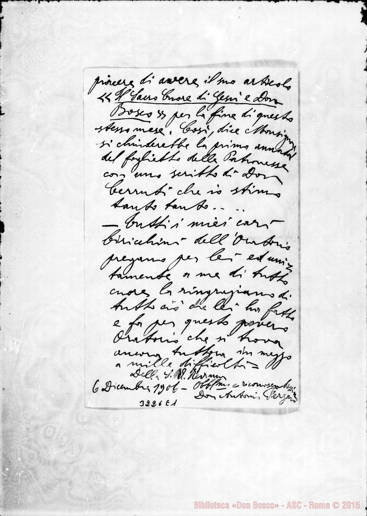 Fotogramma E 1 — Don Antonio Ferzero-Don Cerruti. Casale, 6-12-1906