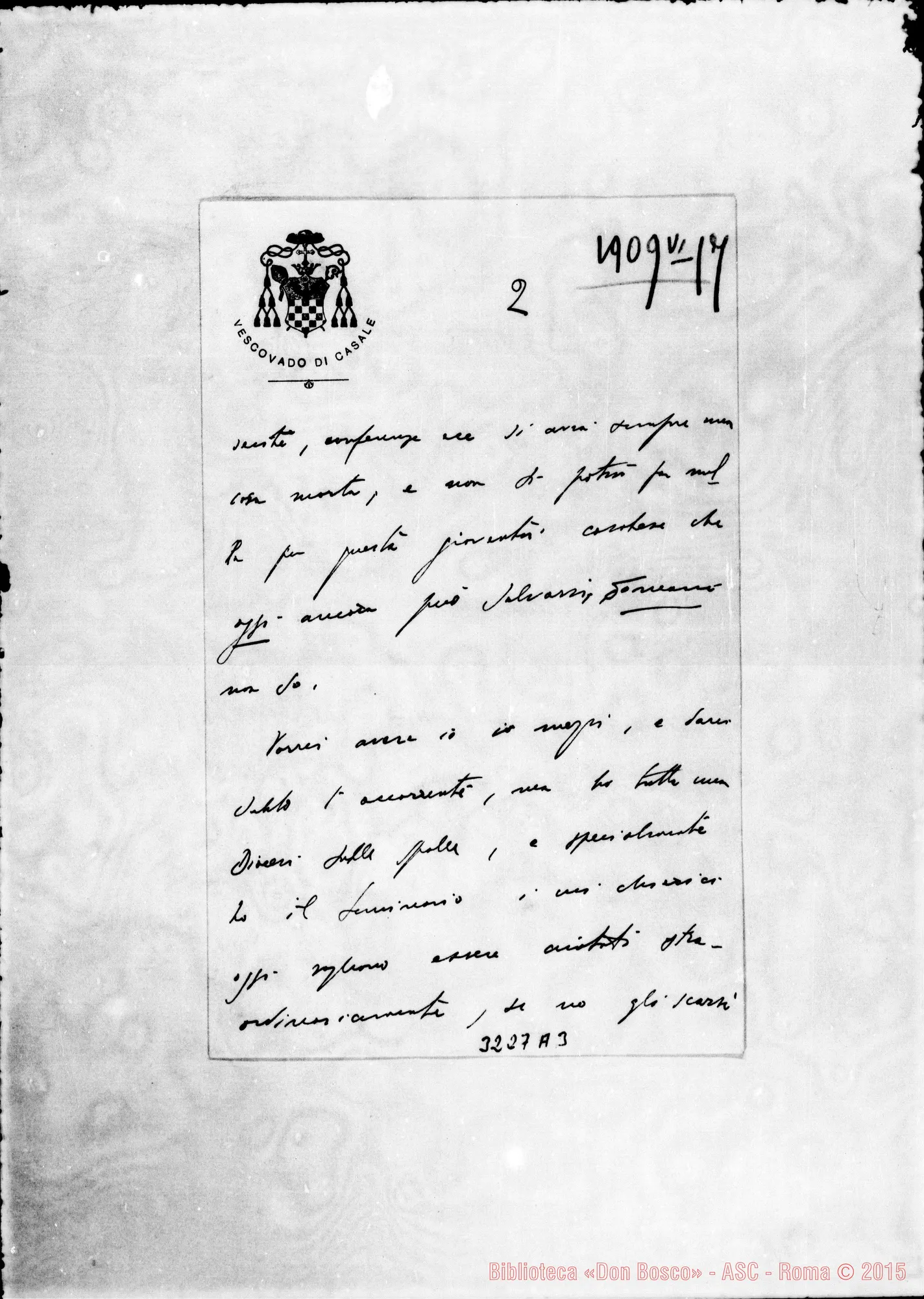 Fotogramma A 3 — Lodovico Gavotti, vesc.-Rev.do Sig. Casale, 17-06-1909