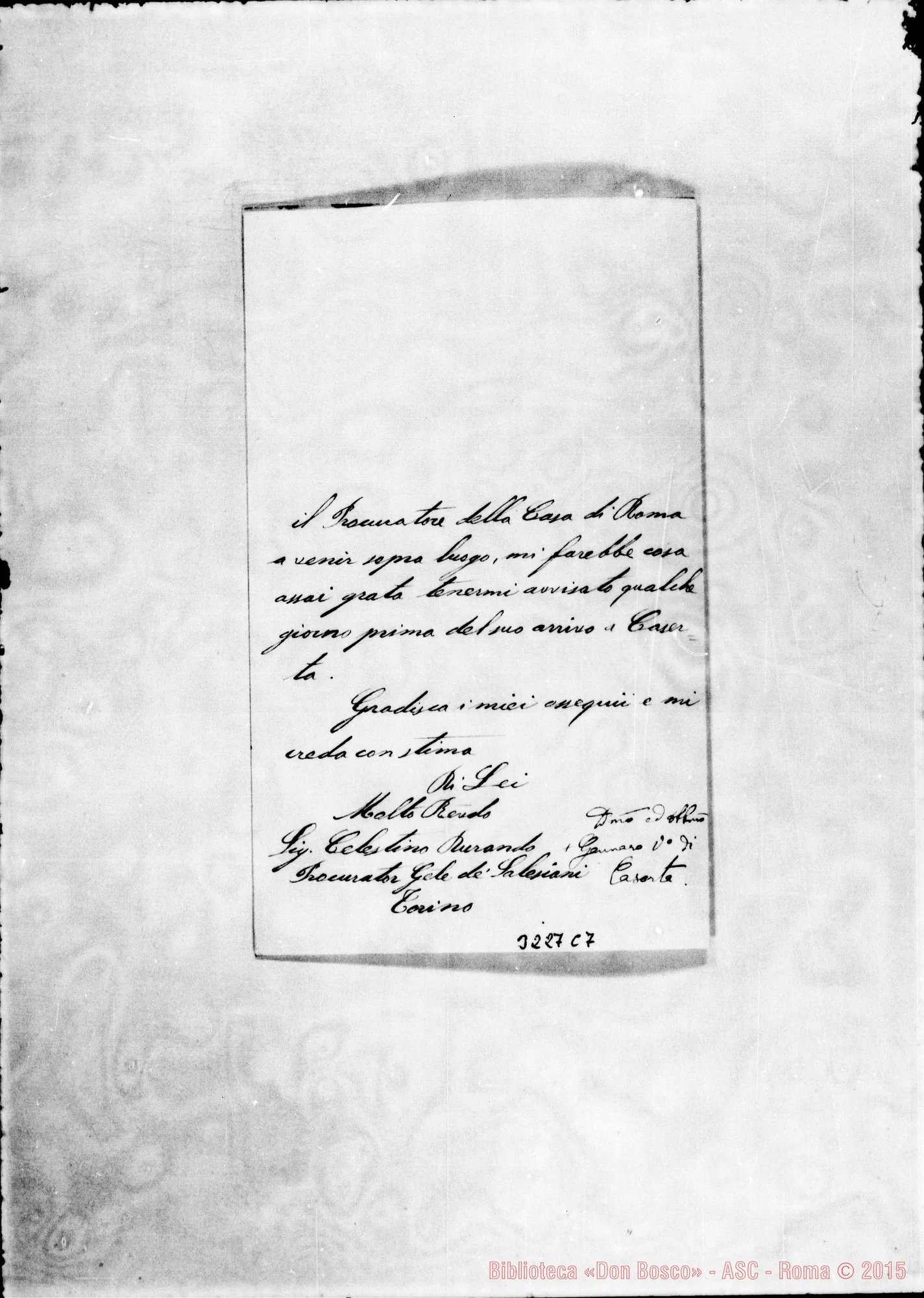 Fotogramma C 7 — Gennaro Cosenza, vesc.-Don Durando. Caserta, 19-08-1895
