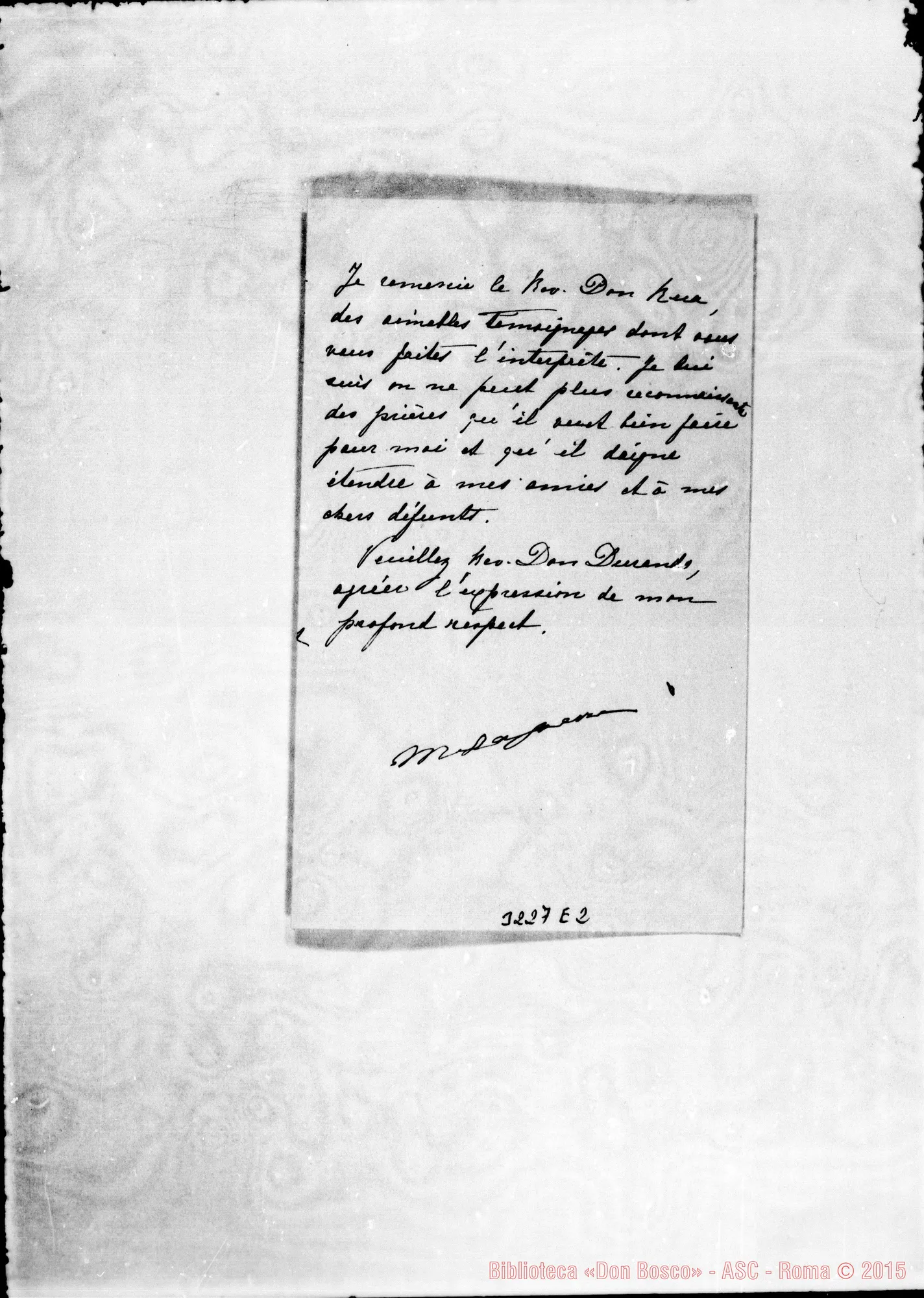 Fotogramma E 2 — M.lle Marie Lasserre-Don Durando. Pau, 11-10-1895