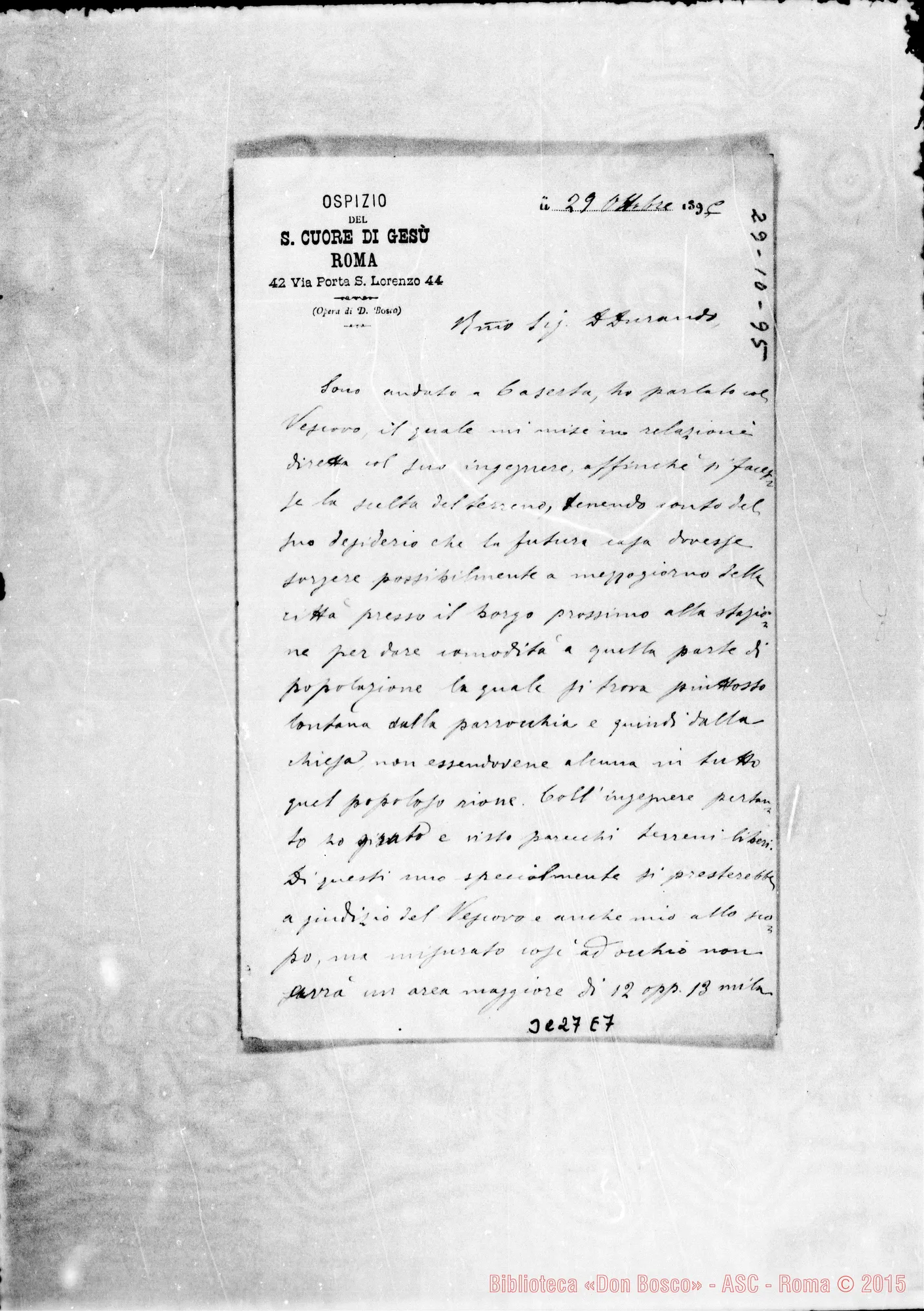 Fotogramma E 7 — Don Cesare Cagliero-Don Durando. Roma, 29-10-1895