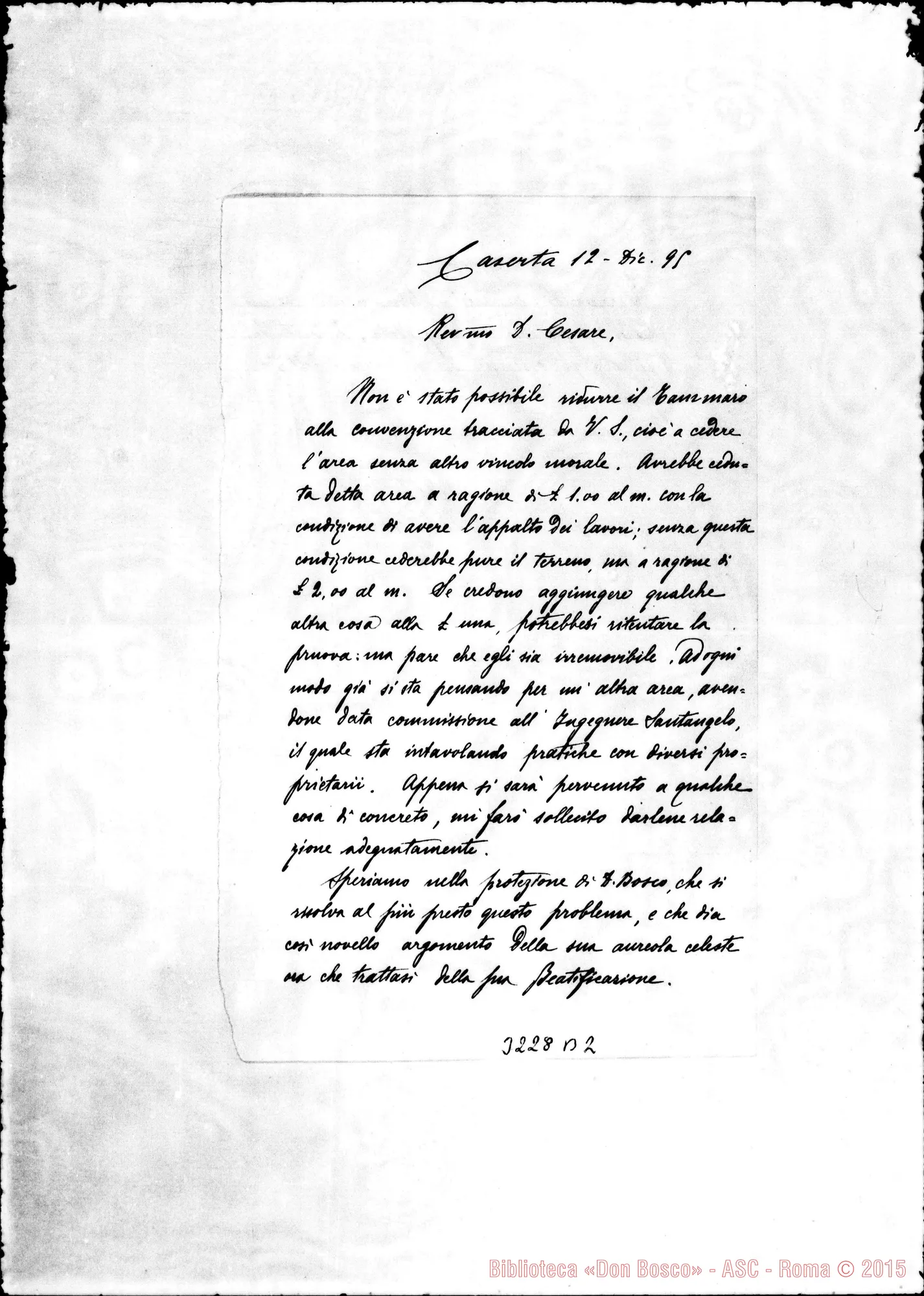 Fotogramma B 2 — Don Cesare Carbone-Don Cesare Cagliero. Caserta, 12-12-1895