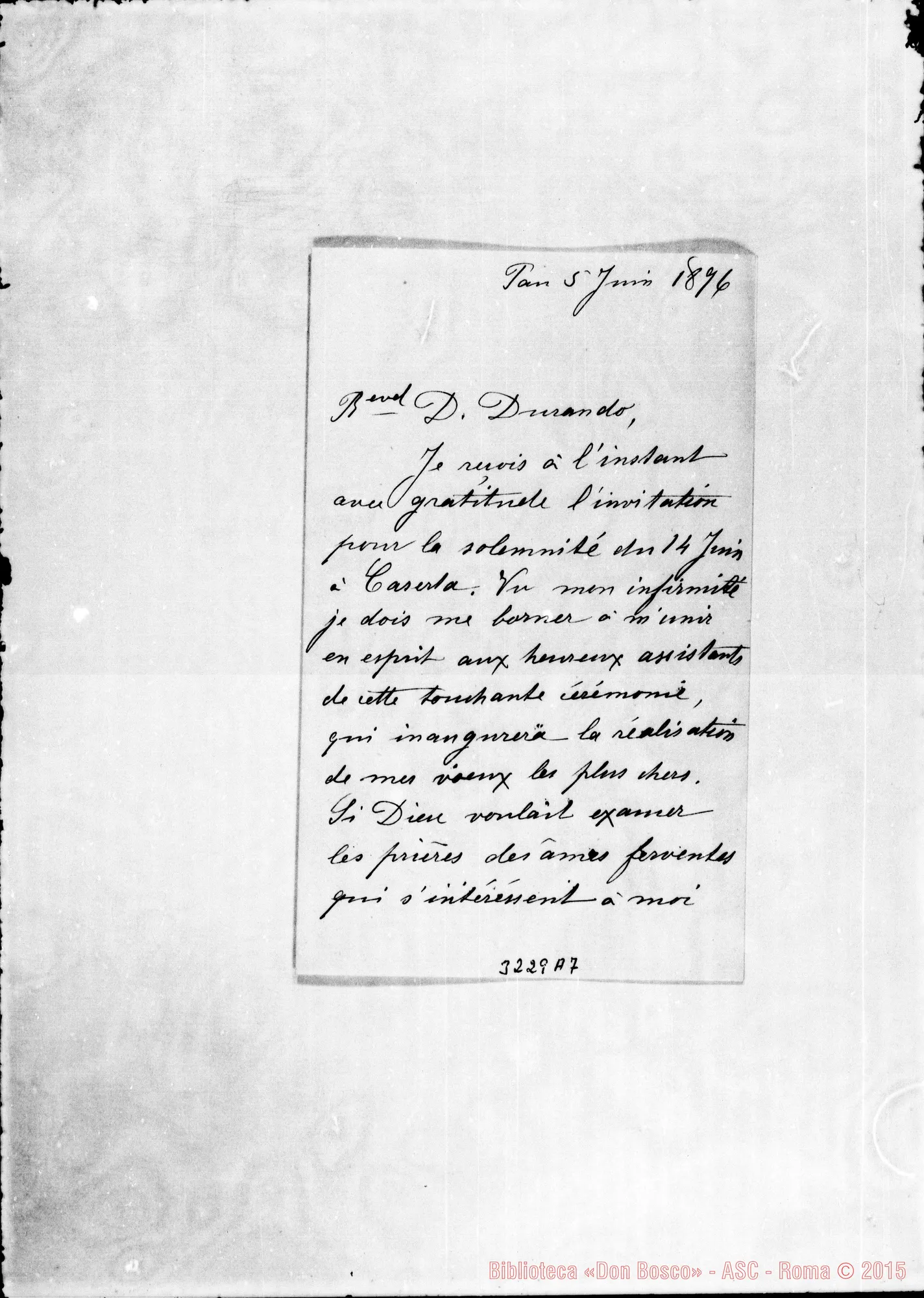 Fotogramma A 7 — M.lle Marie Lasserre-Don Durando. Pau, 5-06-1896