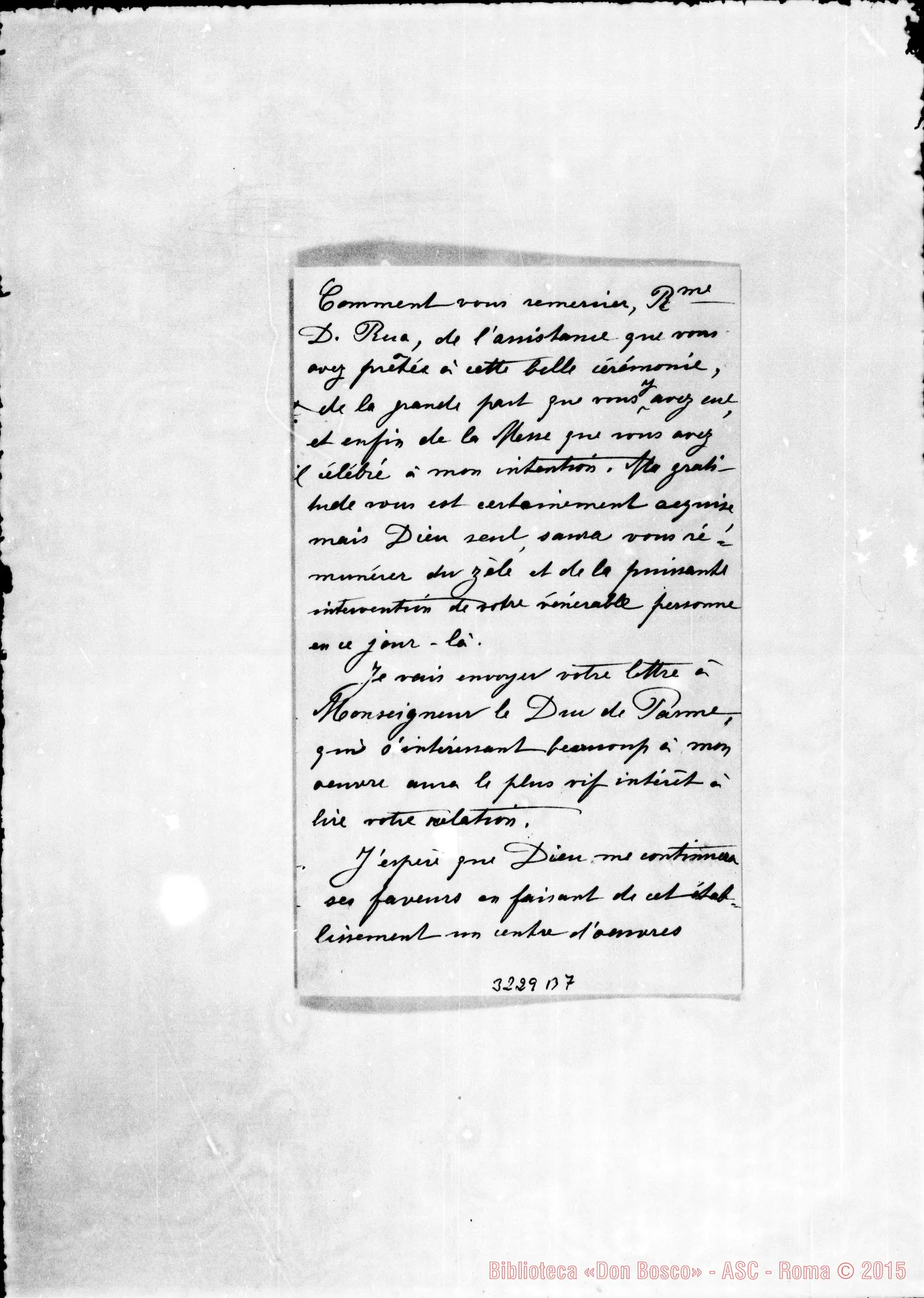 Fotogramma B 7 — M.lle Marie Lasserre-Don Rua. Pau, 26-06-1896 Autogr. Rua
