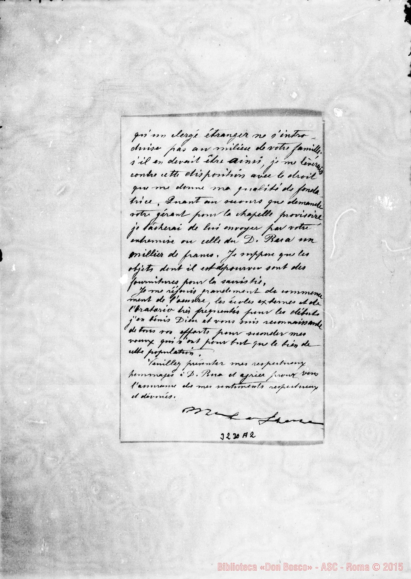 Fotogramma A 2 — M.lle Marie Lasserre-Don Durando. Pau, 4-12-1897