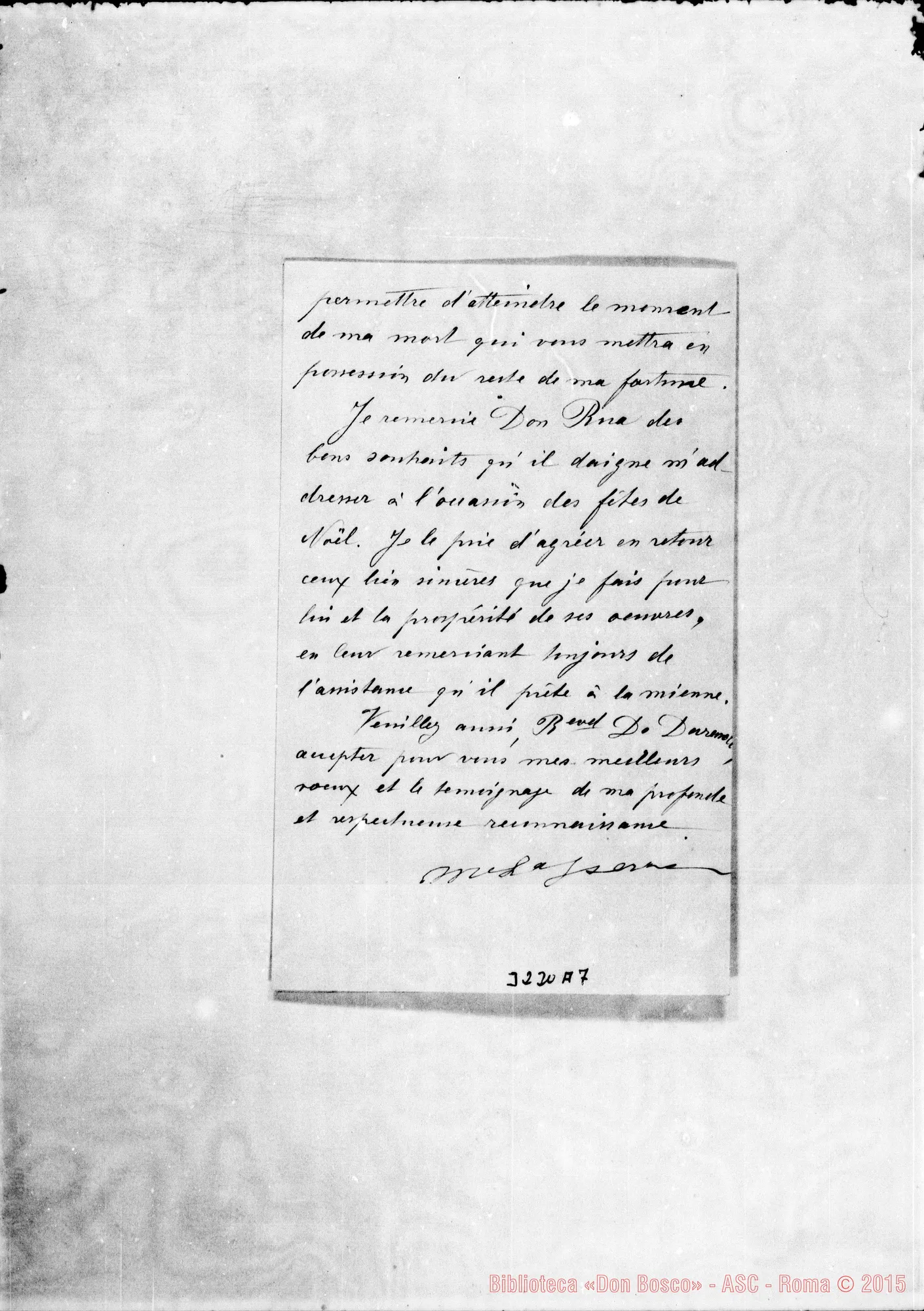 Fotogramma A 7 — M.lle Marie Lasserre-Don Durando. Pau, 22-12-1897