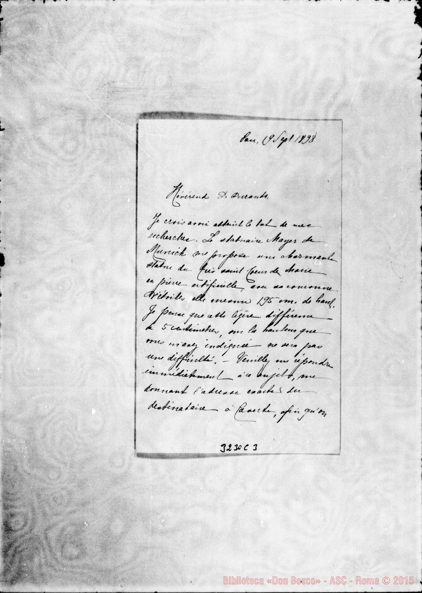 Fotogramma C 3 — M.lle Marie Lasserre-Don Durando. Pau, 19-09-1898