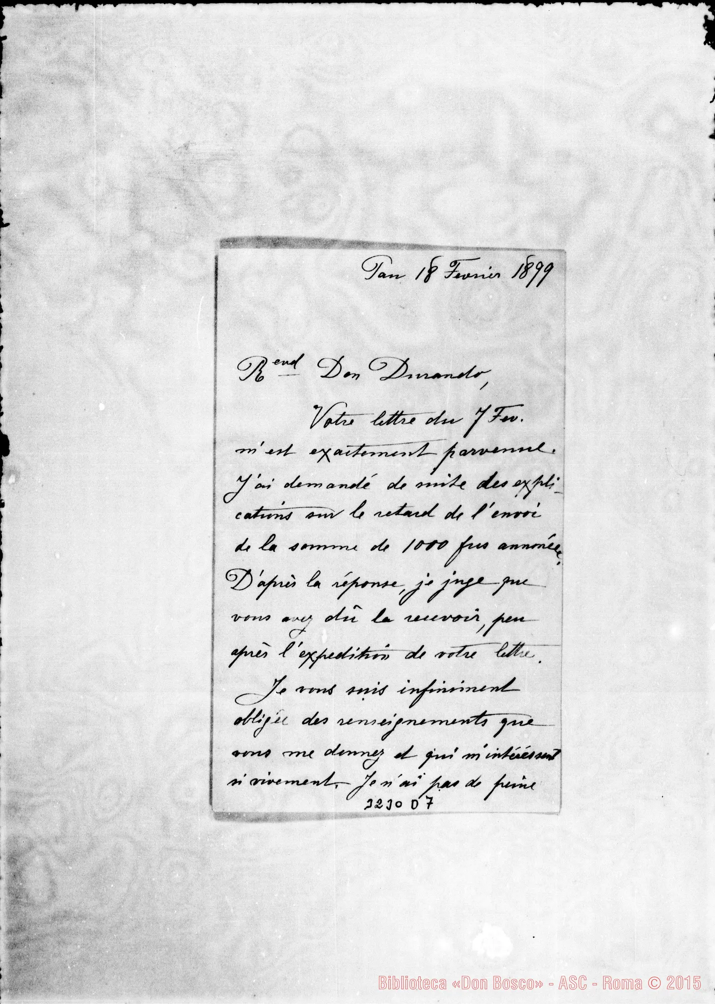 Fotogramma D 7 — M.lle Marie Lasserre-Don Durando. Pau, 18-02-1899