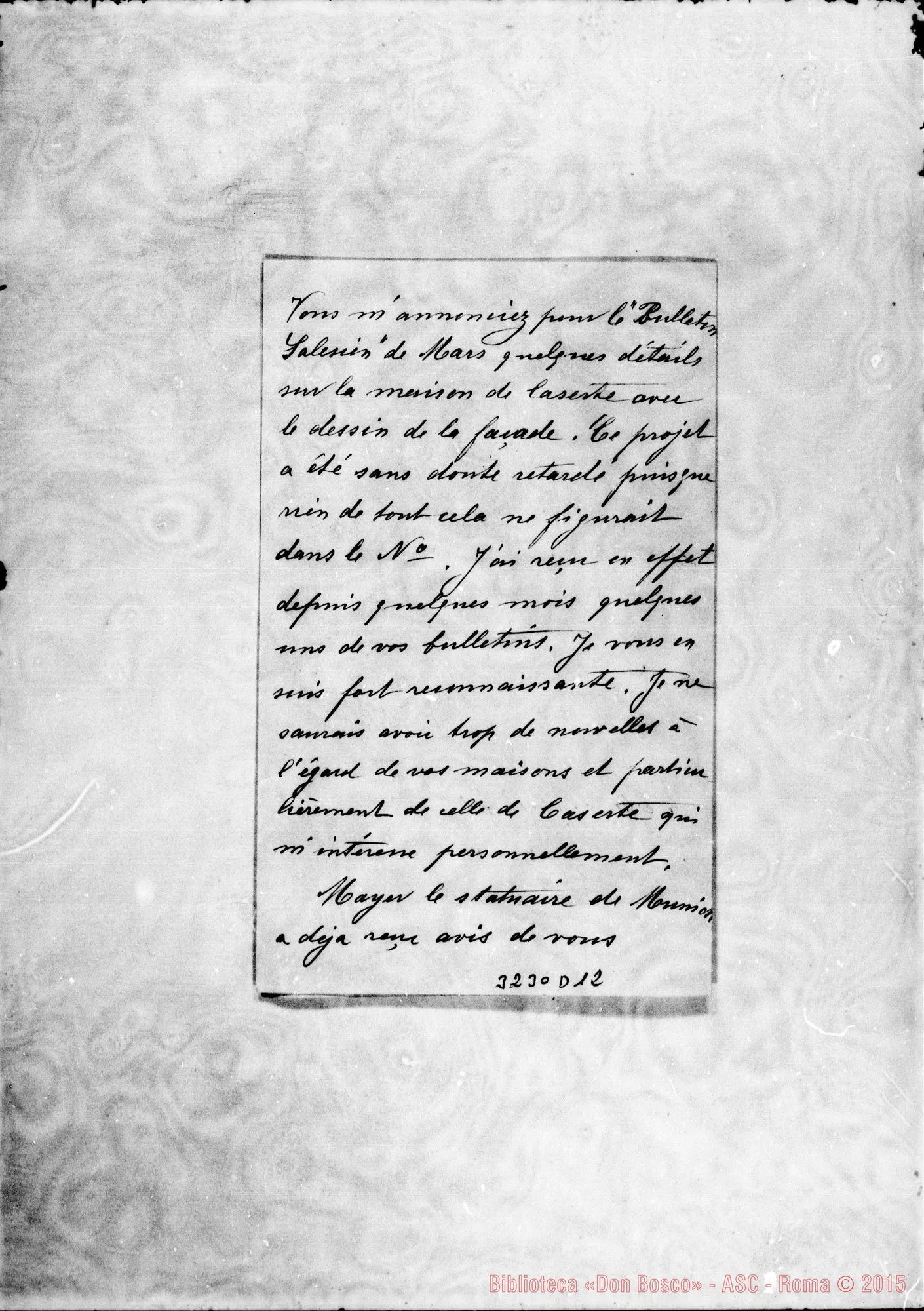 Fotogramma D 12 — M.lle Marie Lasserre-Don Durando. Pau, 29-03-1899