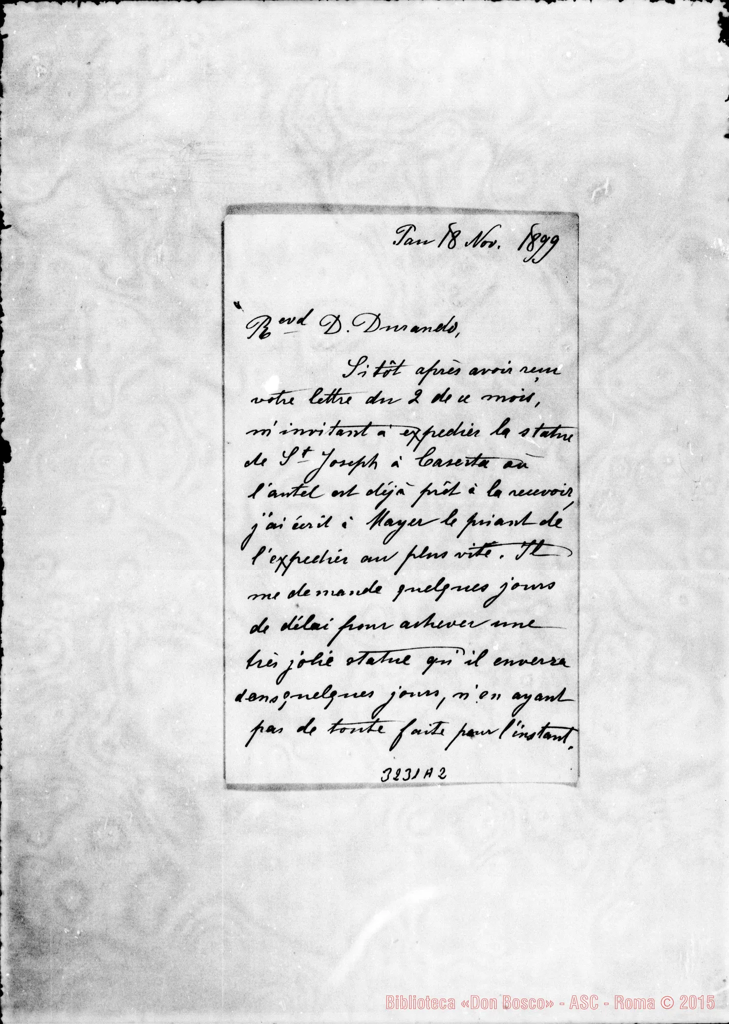 Fotogramma A 2 — M.lle Marie Lasserre-Don Durando. Pau, 18-11-1899