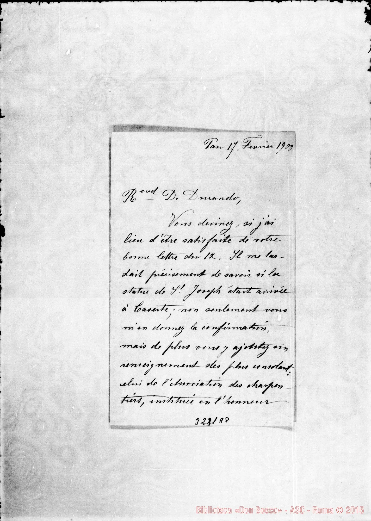 Fotogramma A 8 — M.lle Marie Lasserre-Don Durando. Pau, 17-02-1900