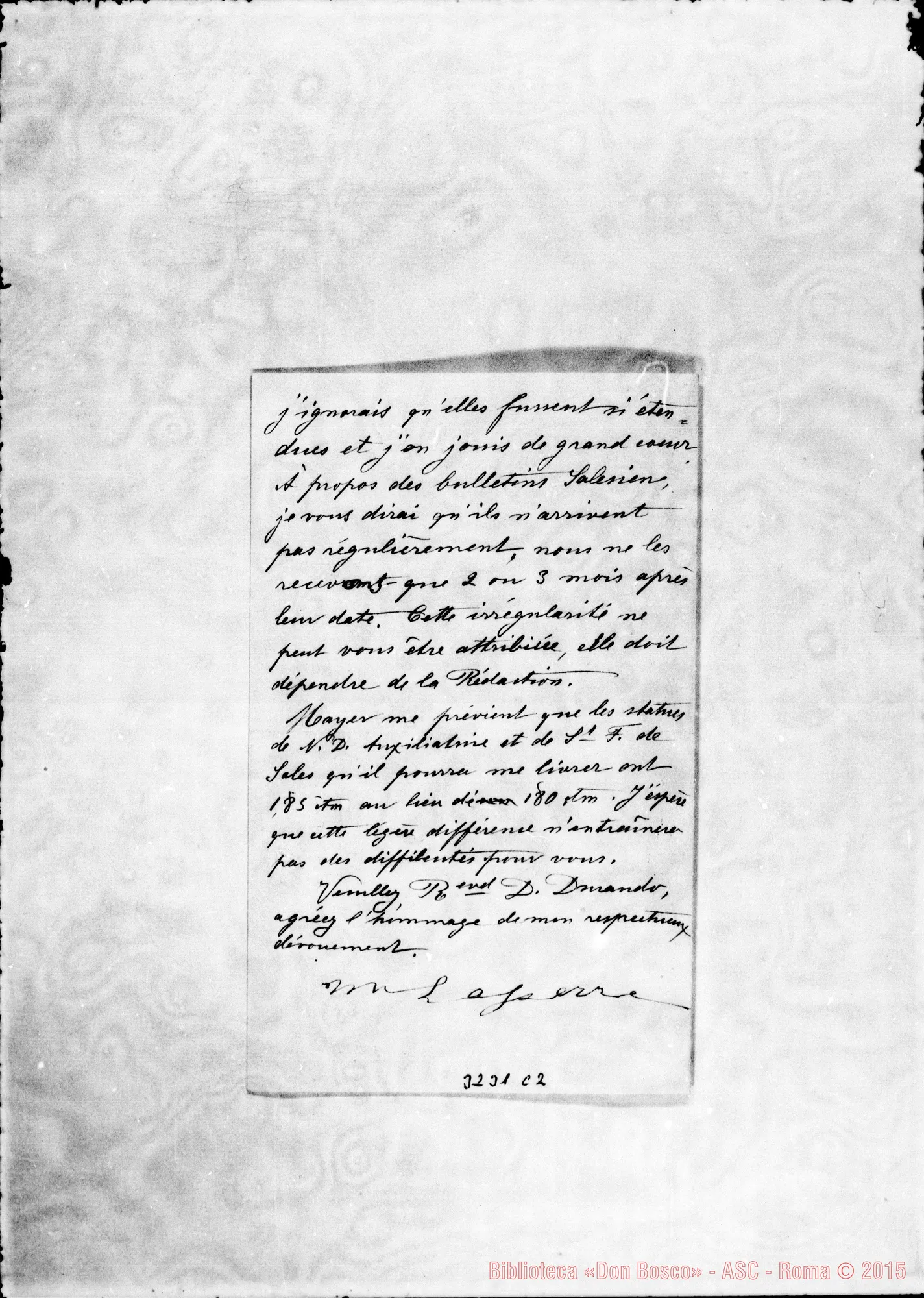 Fotogramma C 2 — M.lle Marie Lasserre-Don Durando. Pau, 9-01-1901