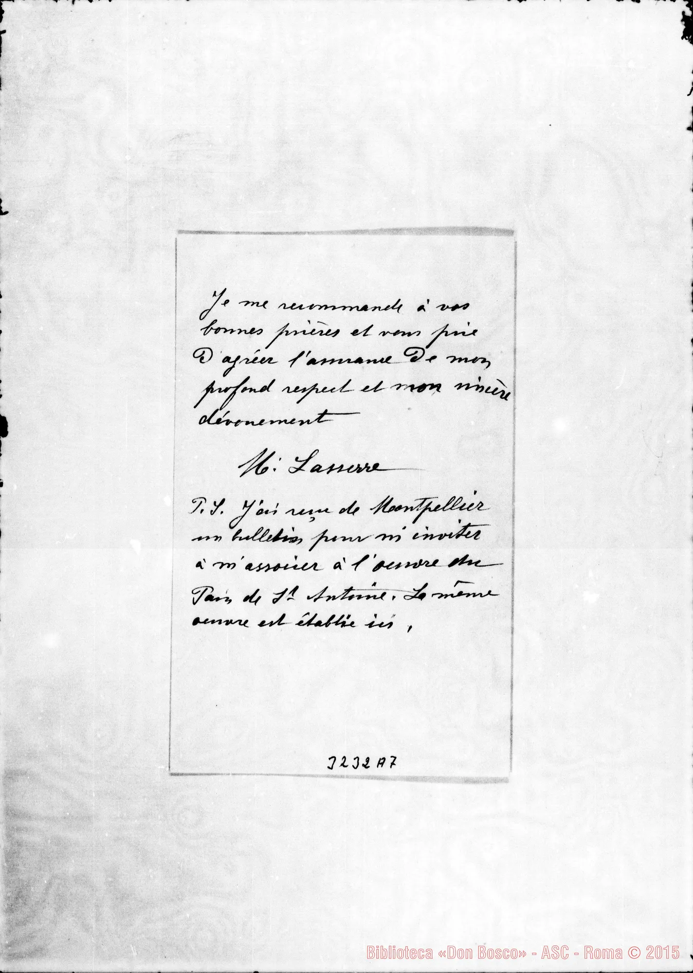 Fotogramma A 7 — M.lle Marie Lasserre-Don Durando. Pau, 26-12-1902