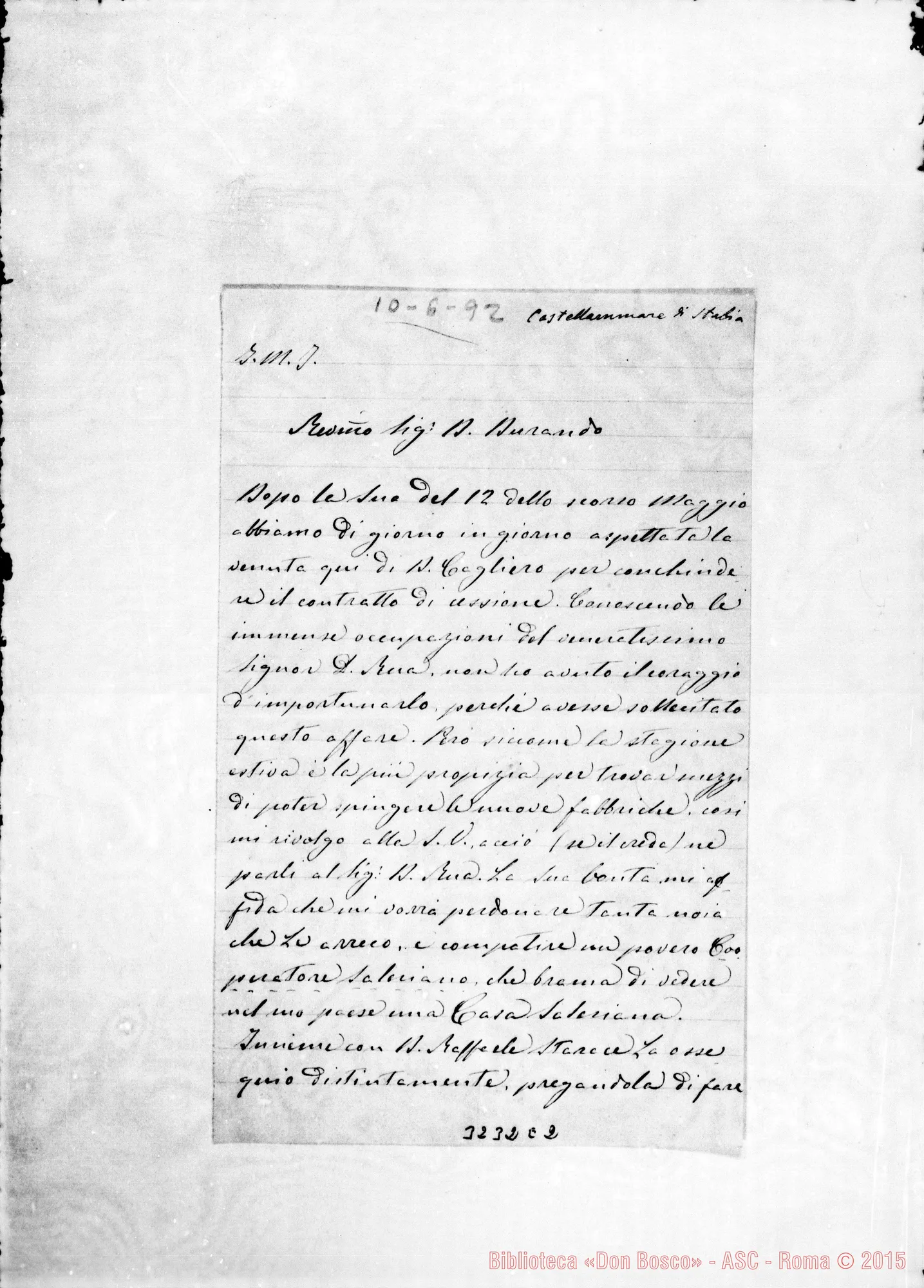 Fotogramma E 2 — Don Nicola de Felice-Don Durando. Castellammare, 10-06-1892