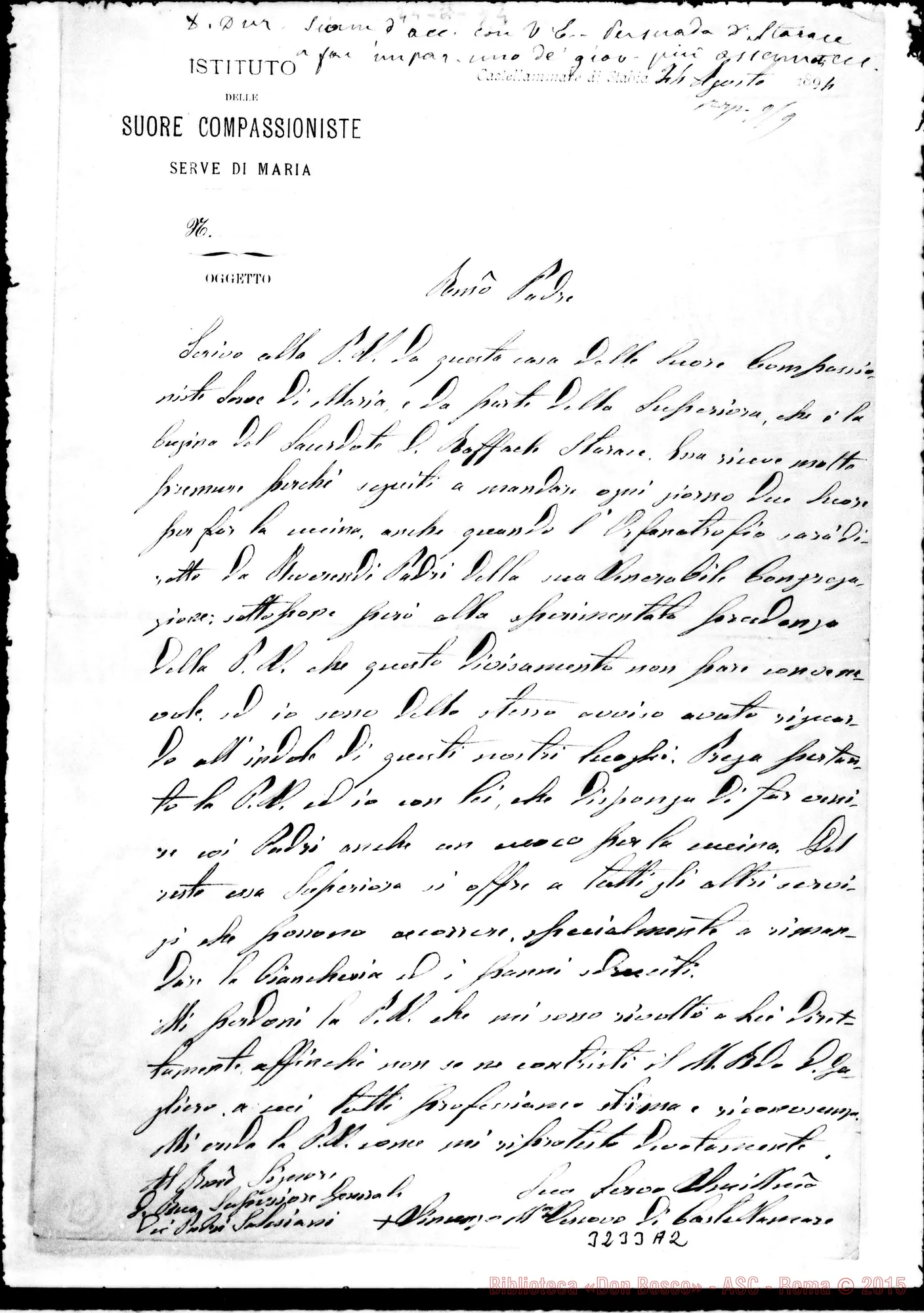 Fotogramma A 2 — Vincenzo Maria Sarnelli, vesc. di Castellammare-Don Rua. Autogr. Rua