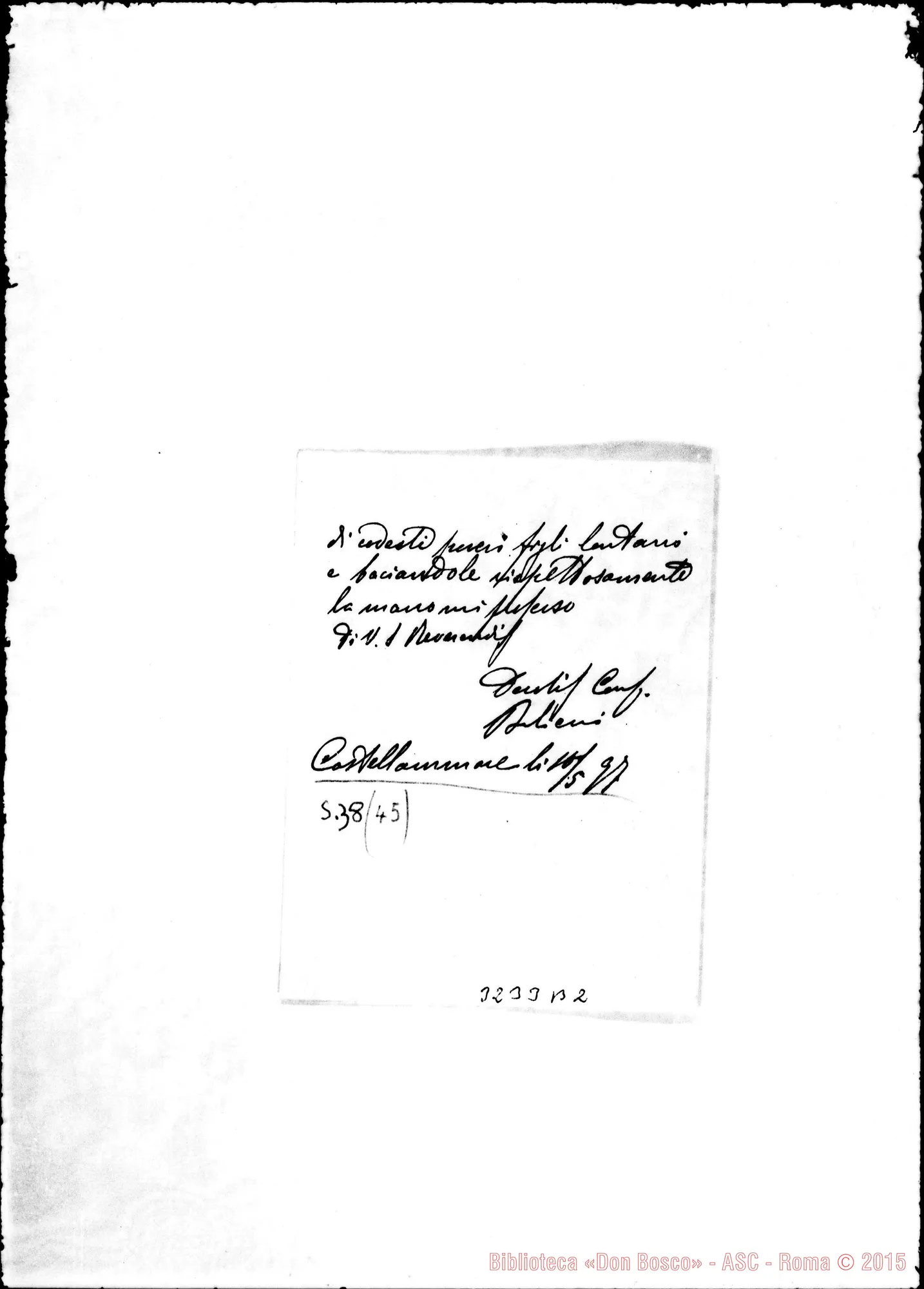 Fotogramma B 2 — Don Bilieni-Don Lazzero. Castellammare, 10-05-1897