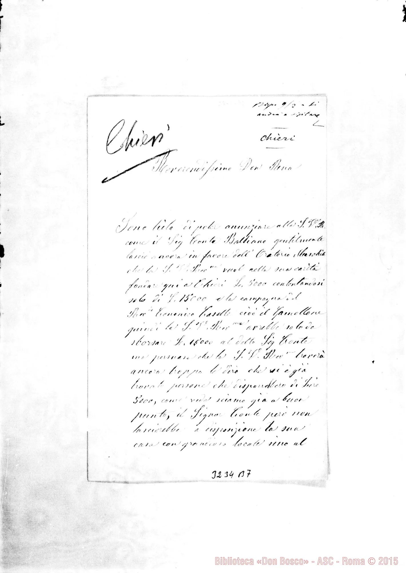 Fotogramma B 7 — Lupo Giuseppina-Don Rua. Chieri, 28-01-1891